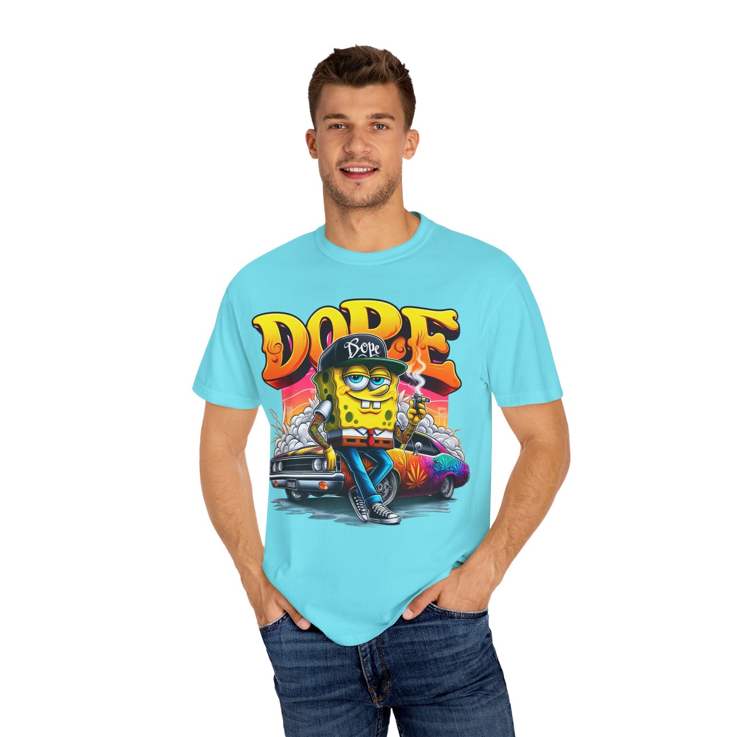 Dope SpongeBob Unisex T-shirt | Streetwear, Casual Wear, Graphic Tee, 420, Cannabis