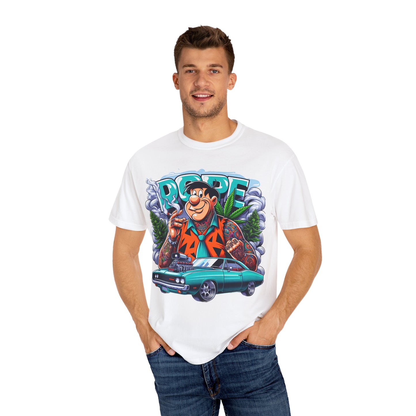 Cool Vintage Graphic Tee - Retro Car & Cartoon Design, Perfect for Summer, Gift for Car Lovers, Men's & Women's Casual Wear, 420, Cannabis