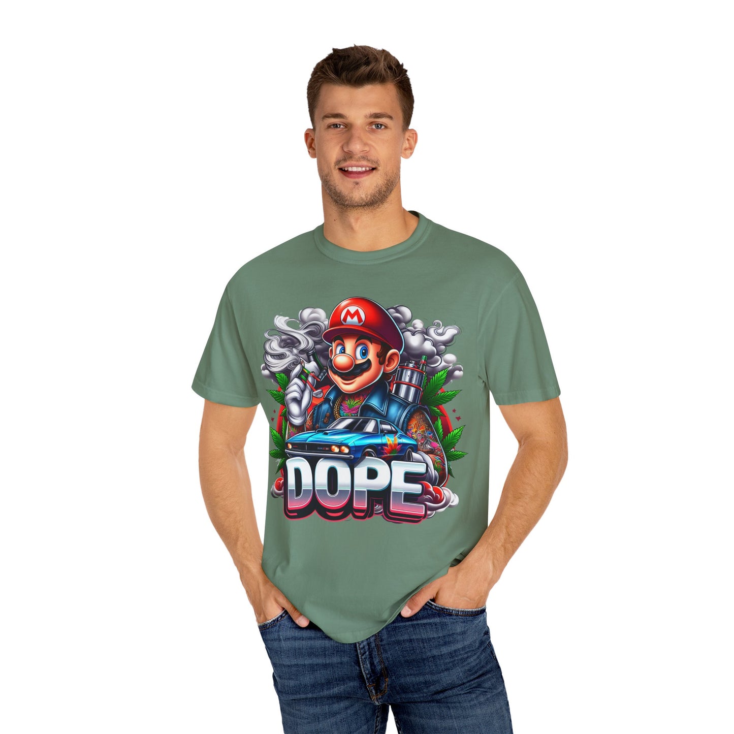 Dope Graphic Tee | Unisex Garment-Dyed T-shirt, Retro Gamer Shirt, Cute Gift for Gamers, Streetwear, Hip Hop Fashion, 420, Cannabis