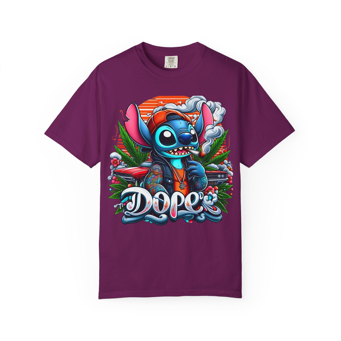 Dope Illustrated Unisex Garment-Dyed T-Shirt | Trendy Streetwear, Casual Style, Summer Fashion,