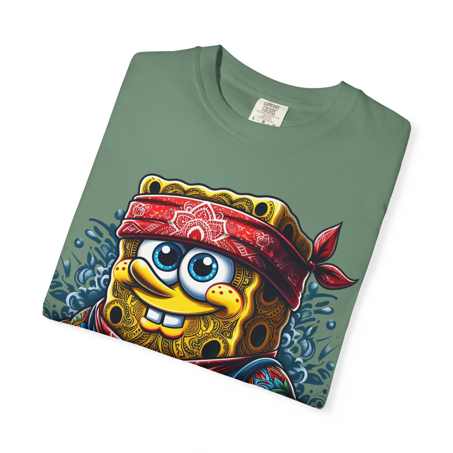 Playful Pirate SpongeBob T-Shirt, Unisex Graphic Tee, Funny Beachwear, Kids Gift, Cartoon Apparel, Summer Wear, Gift for Fans, 420, Cannabis