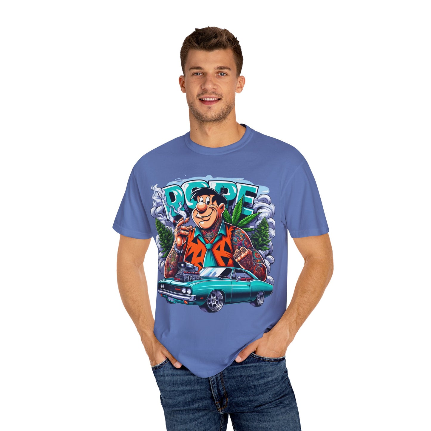 Cool Vintage Graphic Tee - Retro Car & Cartoon Design, Perfect for Summer, Gift for Car Lovers, Men's & Women's Casual Wear, 420, Cannabis
