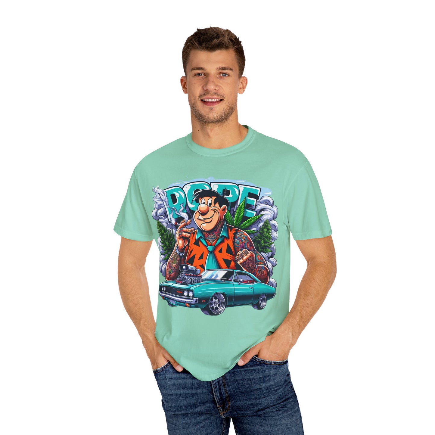 Cool Vintage Graphic Tee - Retro Car & Cartoon Design, Perfect for Summer, Gift for Car Lovers, Men's & Women's Casual Wear, 420, Cannabis