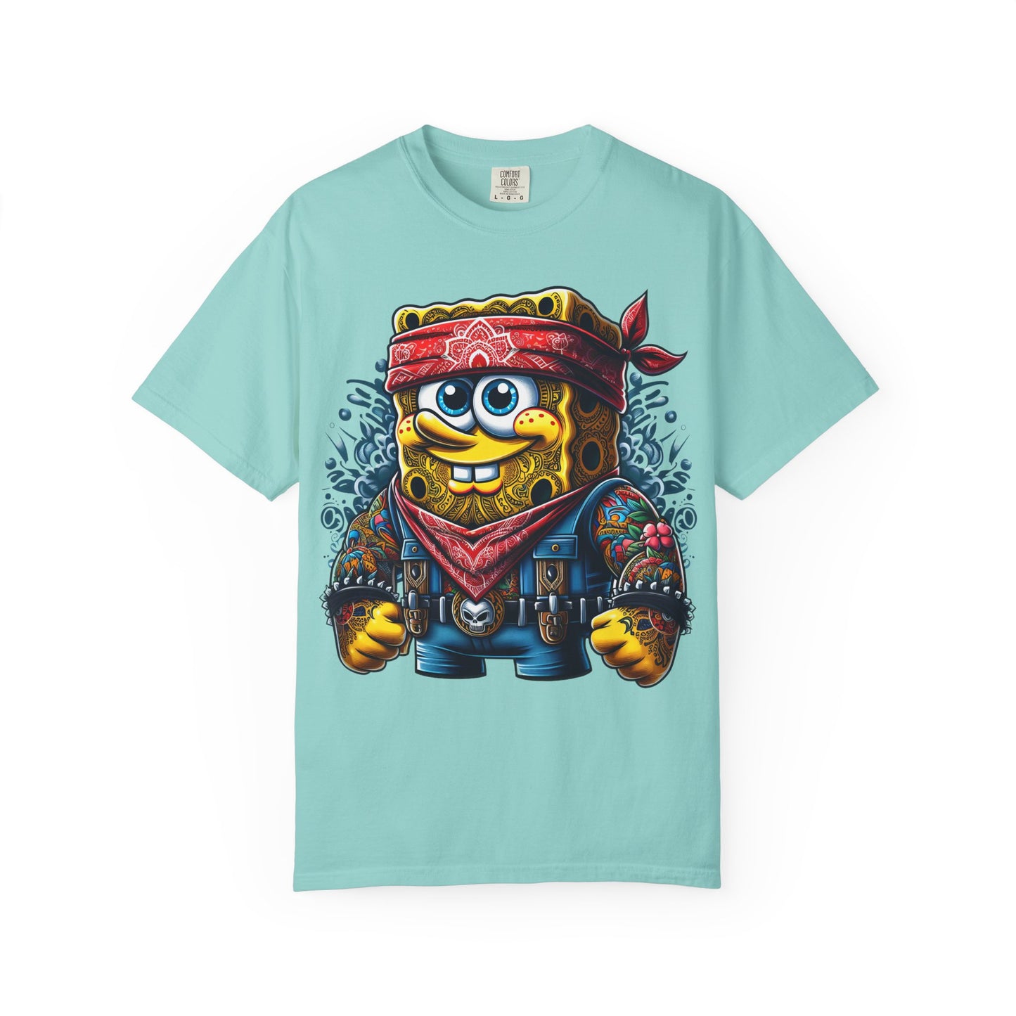 Playful Pirate SpongeBob T-Shirt, Unisex Graphic Tee, Funny Beachwear, Kids Gift, Cartoon Apparel, Summer Wear, Gift for Fans, 420, Cannabis