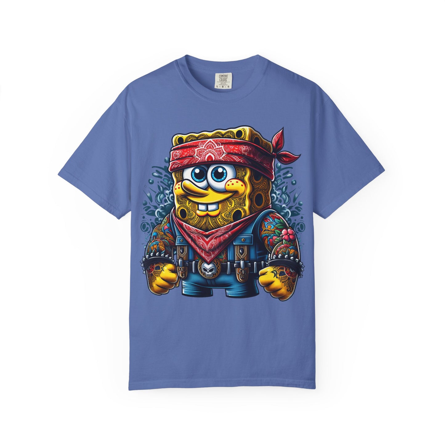 Playful Pirate SpongeBob T-Shirt, Unisex Graphic Tee, Funny Beachwear, Kids Gift, Cartoon Apparel, Summer Wear, Gift for Fans, 420, Cannabis