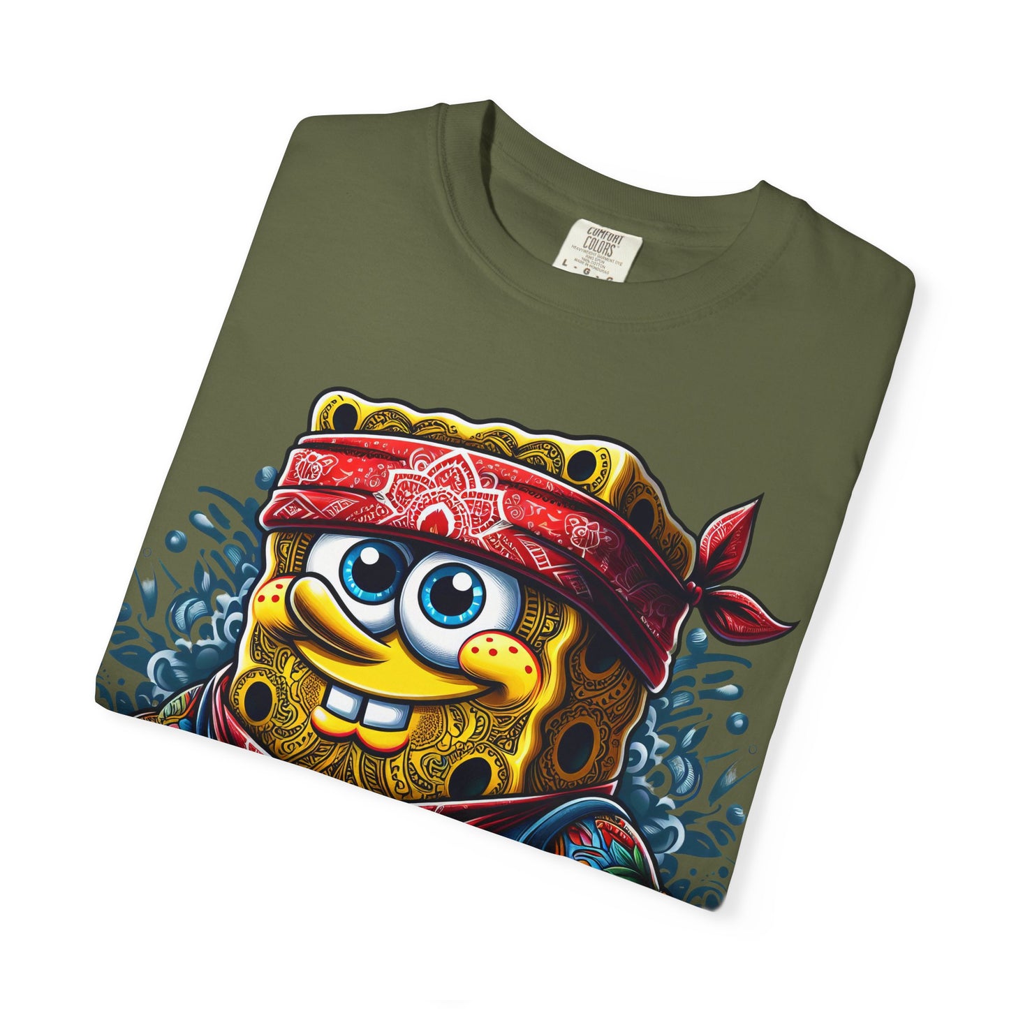 Playful Pirate SpongeBob T-Shirt, Unisex Graphic Tee, Funny Beachwear, Kids Gift, Cartoon Apparel, Summer Wear, Gift for Fans, 420, Cannabis