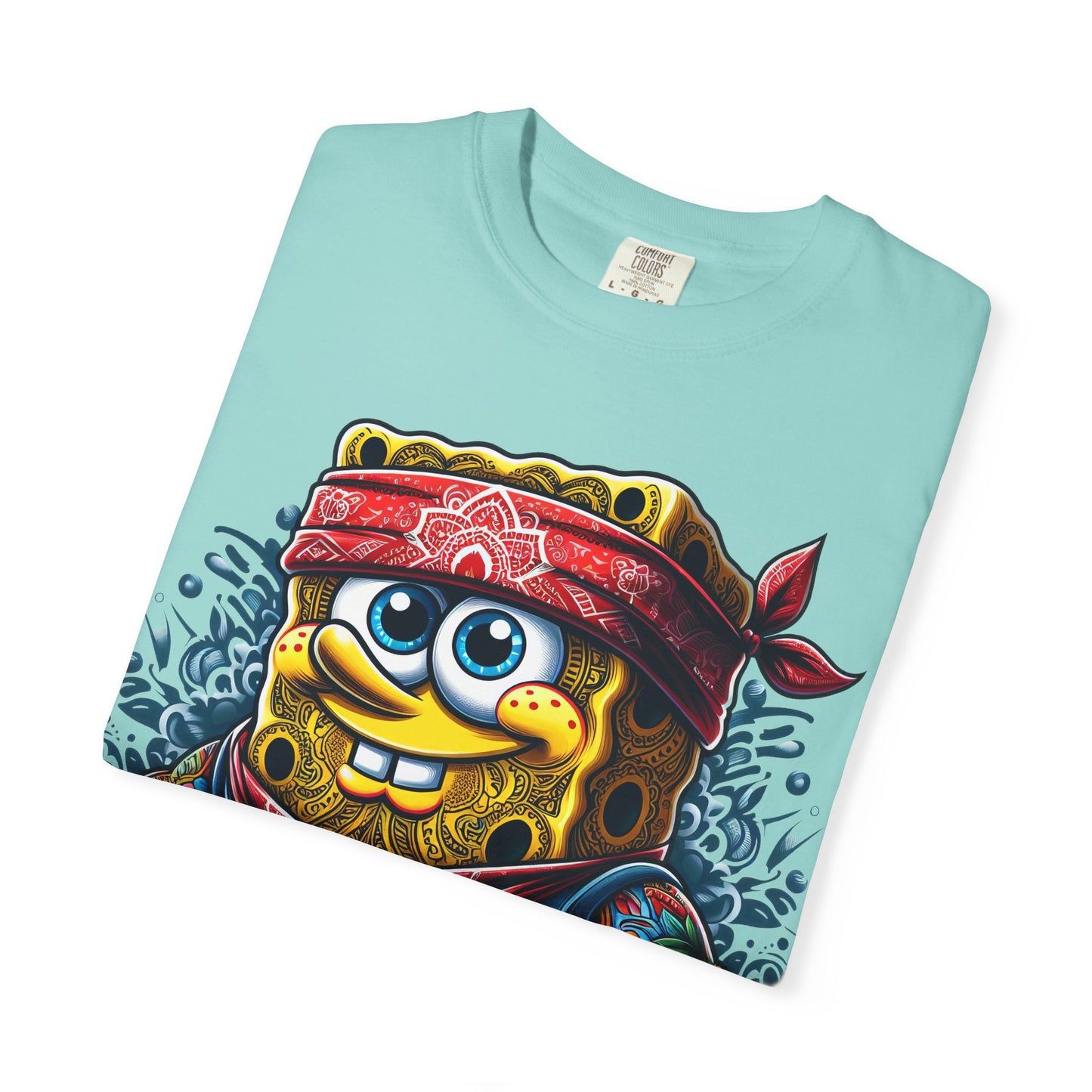 Playful Pirate SpongeBob T-Shirt, Unisex Graphic Tee, Funny Beachwear, Kids Gift, Cartoon Apparel, Summer Wear, Gift for Fans, 420, Cannabis