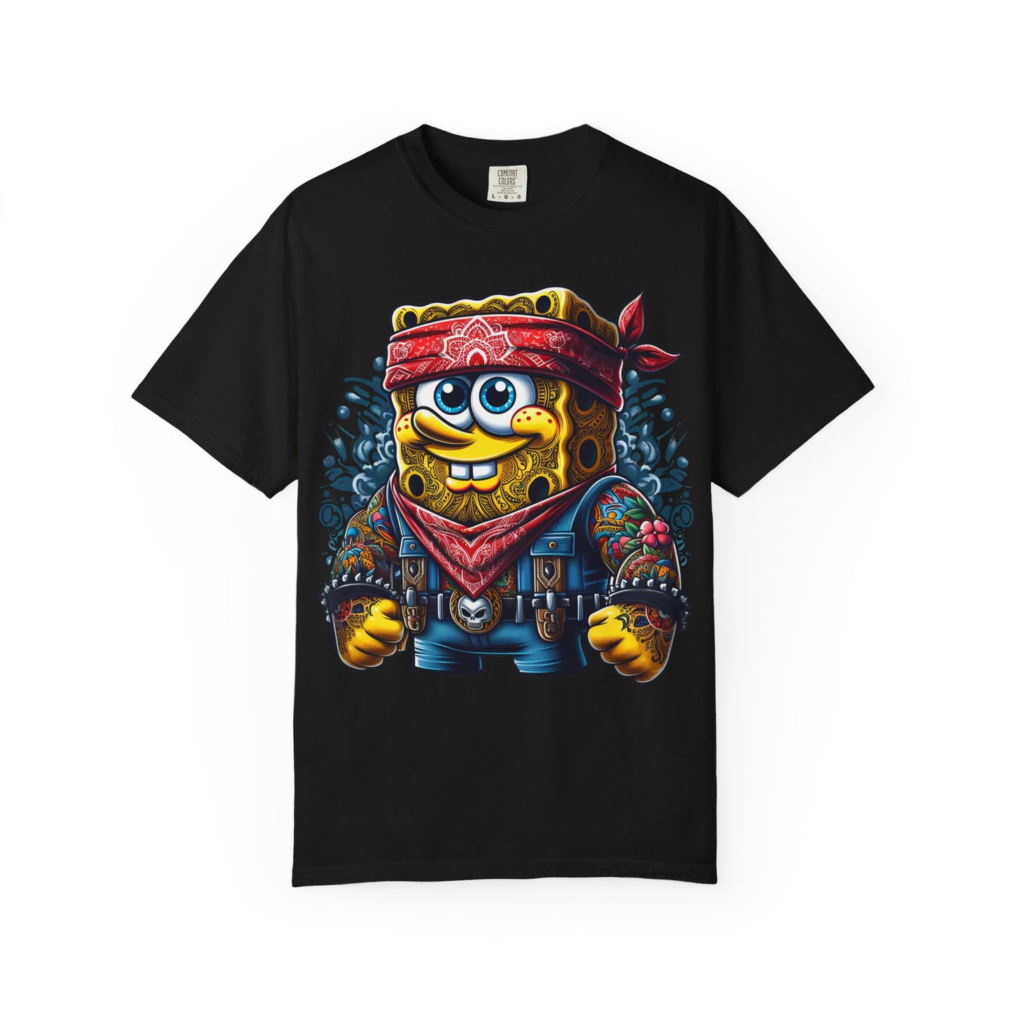Playful Pirate SpongeBob T-Shirt, Unisex Graphic Tee, Funny Beachwear, Kids Gift, Cartoon Apparel, Summer Wear, Gift for Fans, 420, Cannabis