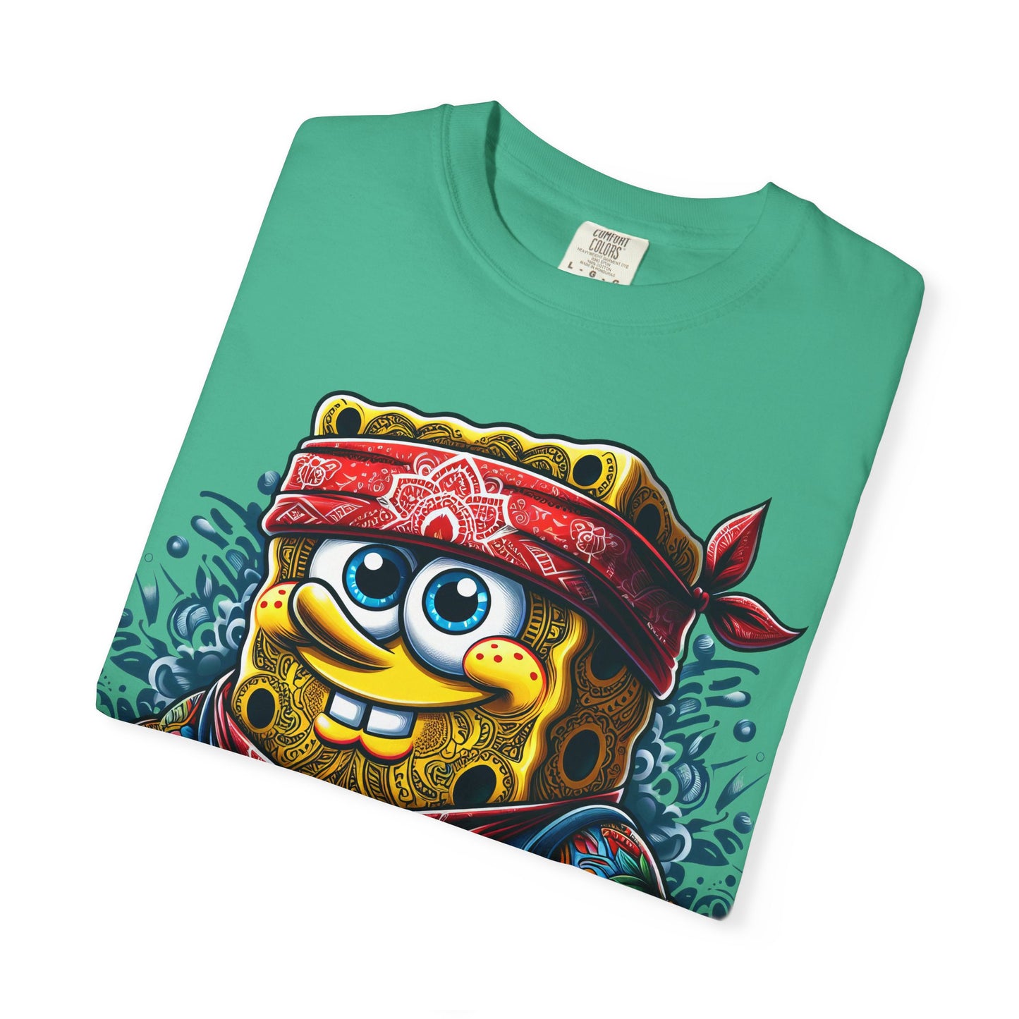Playful Pirate SpongeBob T-Shirt, Unisex Graphic Tee, Funny Beachwear, Kids Gift, Cartoon Apparel, Summer Wear, Gift for Fans, 420, Cannabis