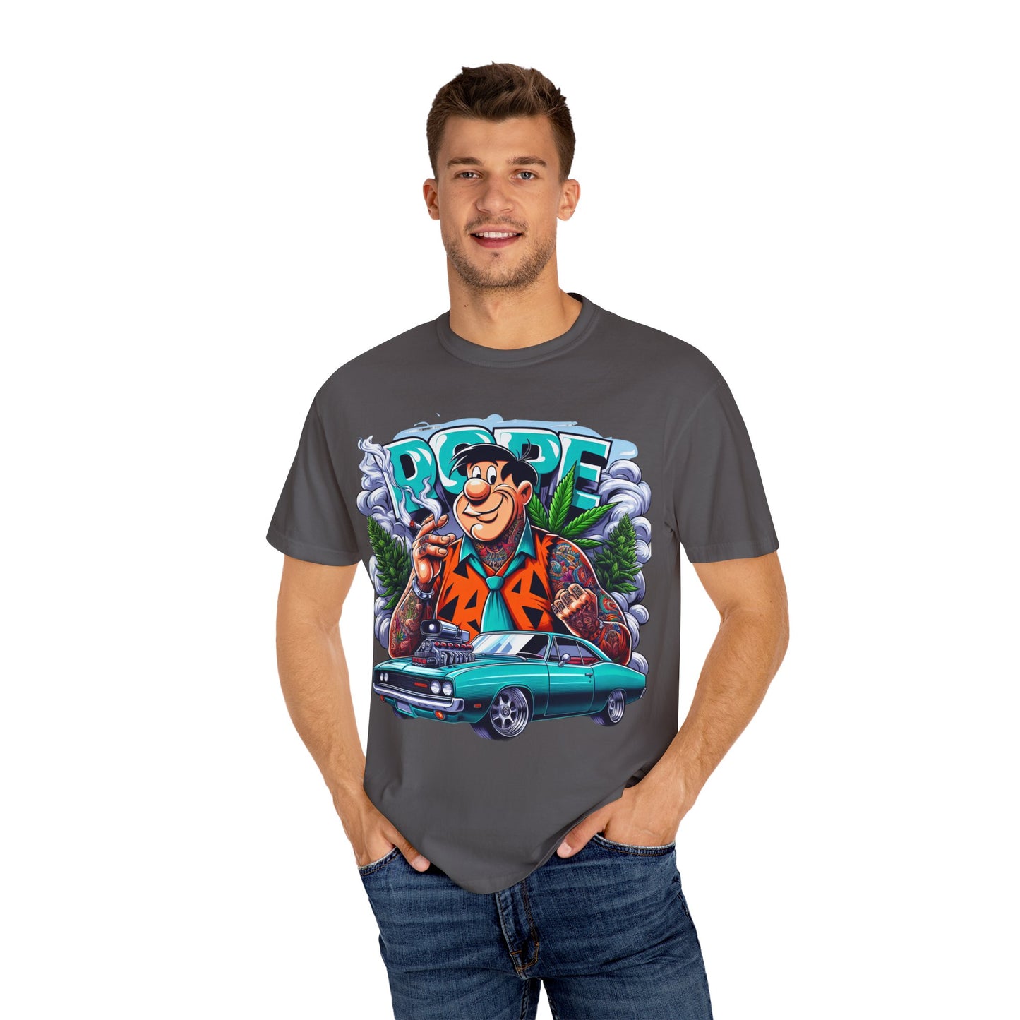 Cool Vintage Graphic Tee - Retro Car & Cartoon Design, Perfect for Summer, Gift for Car Lovers, Men's & Women's Casual Wear, 420, Cannabis
