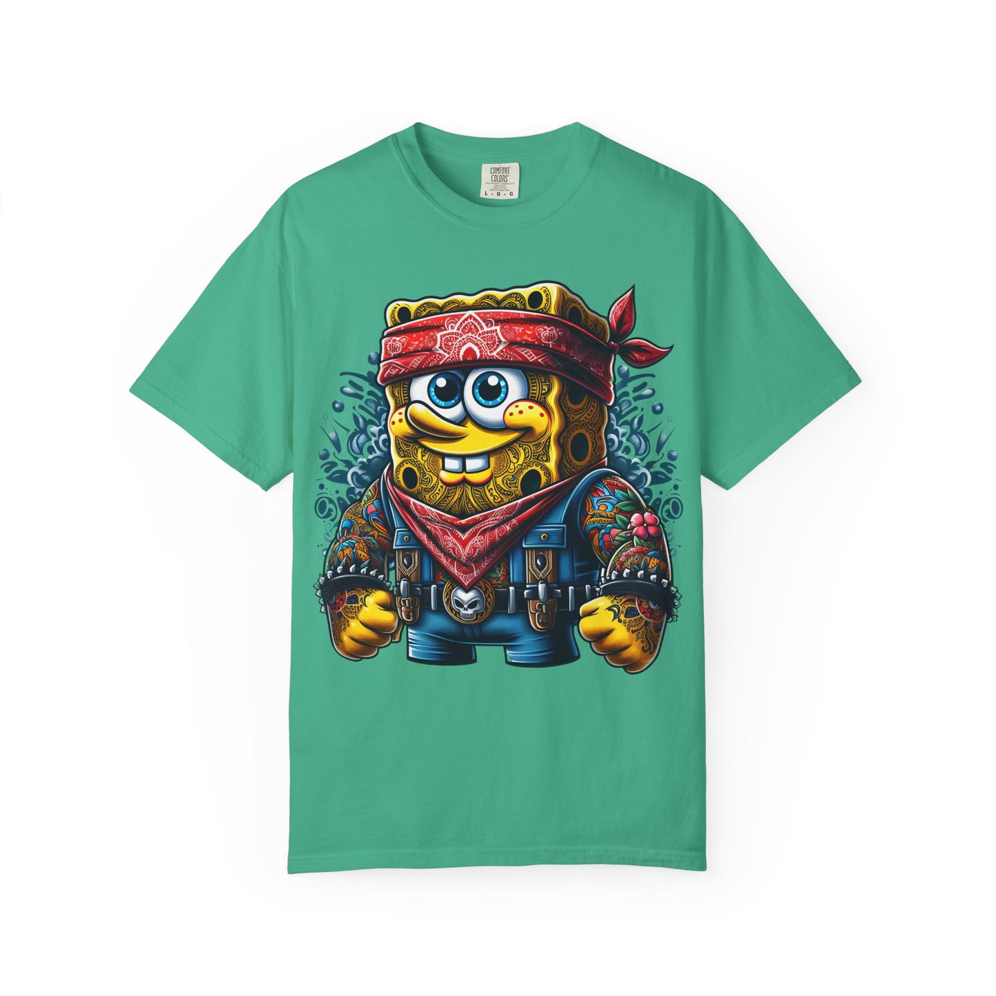 Playful Pirate SpongeBob T-Shirt, Unisex Graphic Tee, Funny Beachwear, Kids Gift, Cartoon Apparel, Summer Wear, Gift for Fans, 420, Cannabis