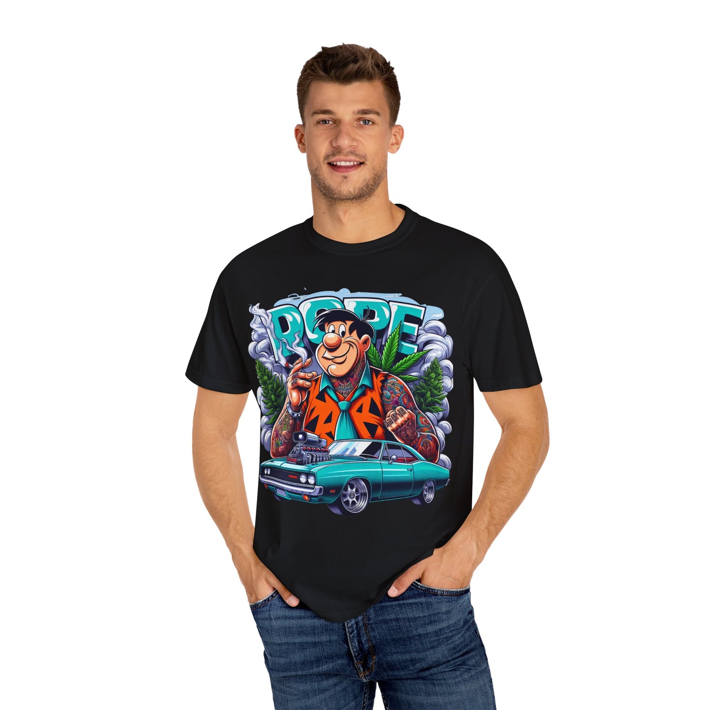 Cool Vintage Graphic Tee - Retro Car & Cartoon Design, Perfect for Summer, Gift for Car Lovers, Men's & Women's Casual Wear, 420, Cannabis