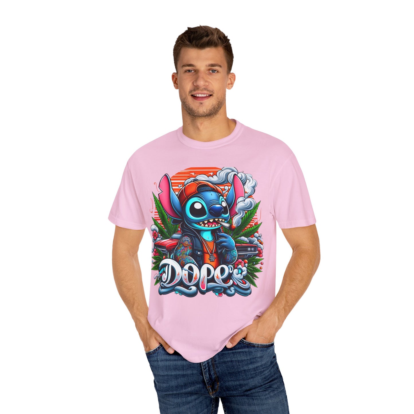 Dope Illustrated Unisex Garment-Dyed T-Shirt | Trendy Streetwear, Casual Style, Summer Fashion,