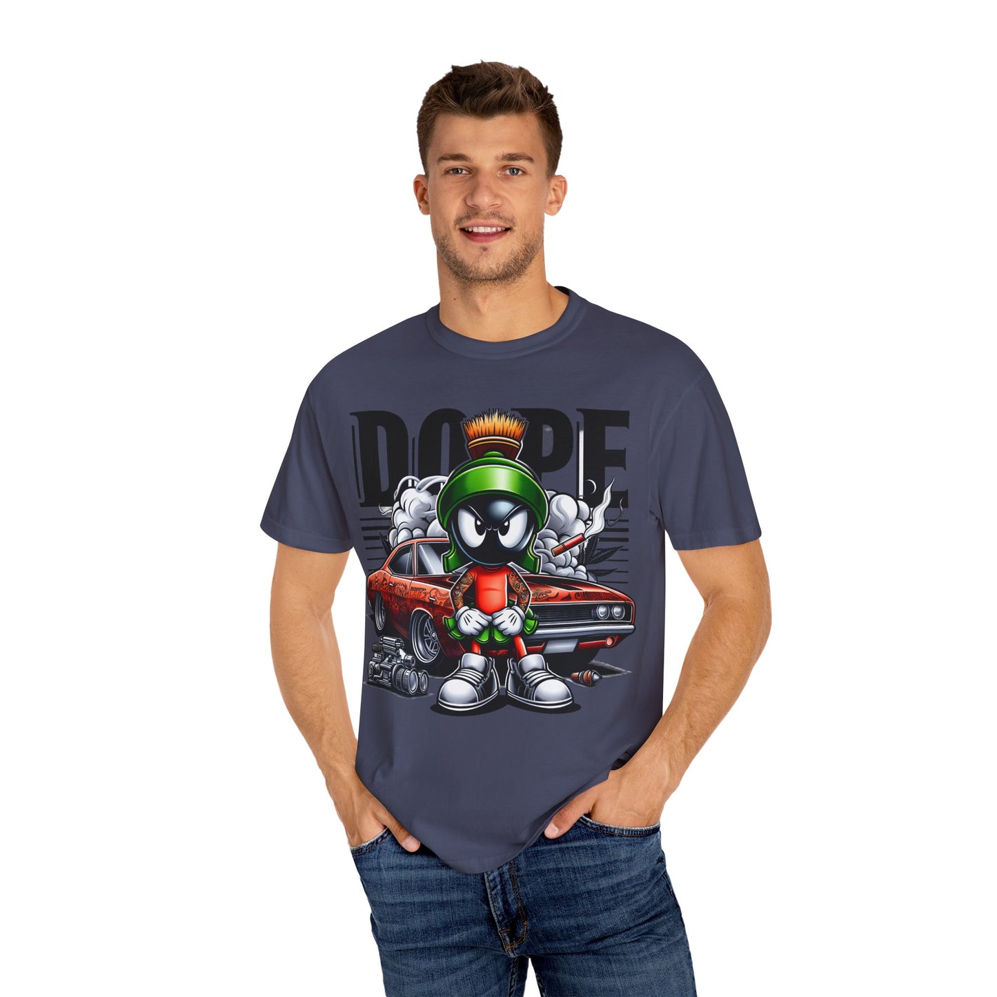 Dope Marvin the Martian Unisex T-shirt, Retro Cartoon Tee, Streetwear Top, Gift for Fans, Casual Everyday Wear, Perfect for Parties, Cannabis, 420