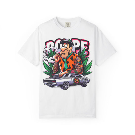 Cool Retro Cartoon T-shirt, Vintage Vibe Tee, Gift for Dads, Smoky Chill Shirt, Unisex Garment-Dyed Tee, Streetwear Style, 420, Cannabis
