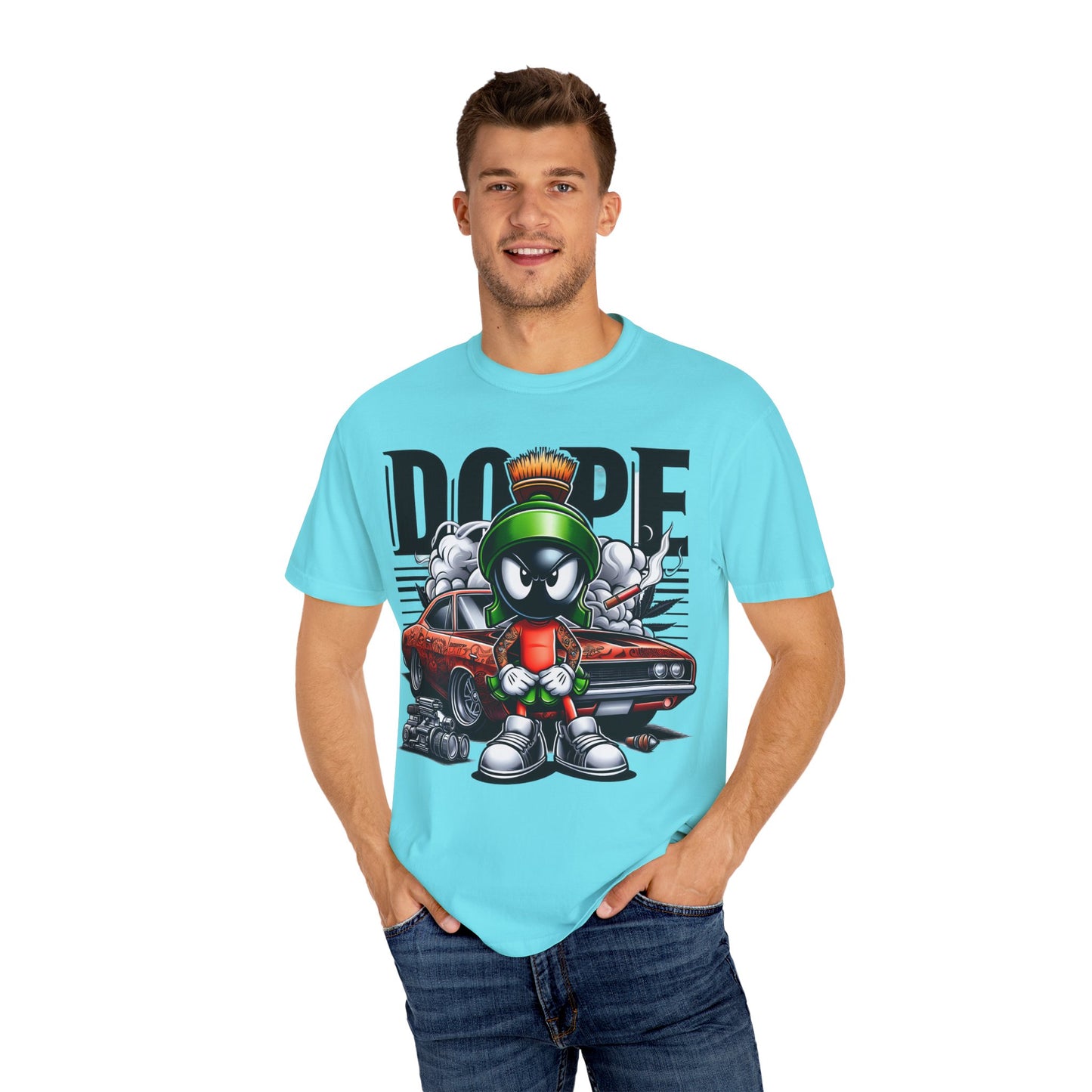 Dope Marvin the Martian Unisex T-shirt, Retro Cartoon Tee, Streetwear Top, Gift for Fans, Casual Everyday Wear, Perfect for Parties, Cannabis, 420