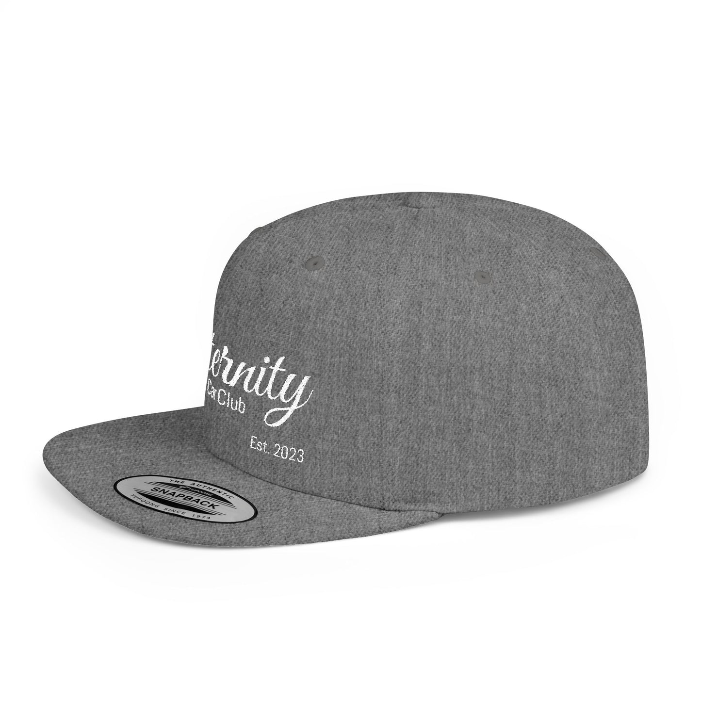 Embroidered Eternity Car Club Flat Bill Snapback Hat