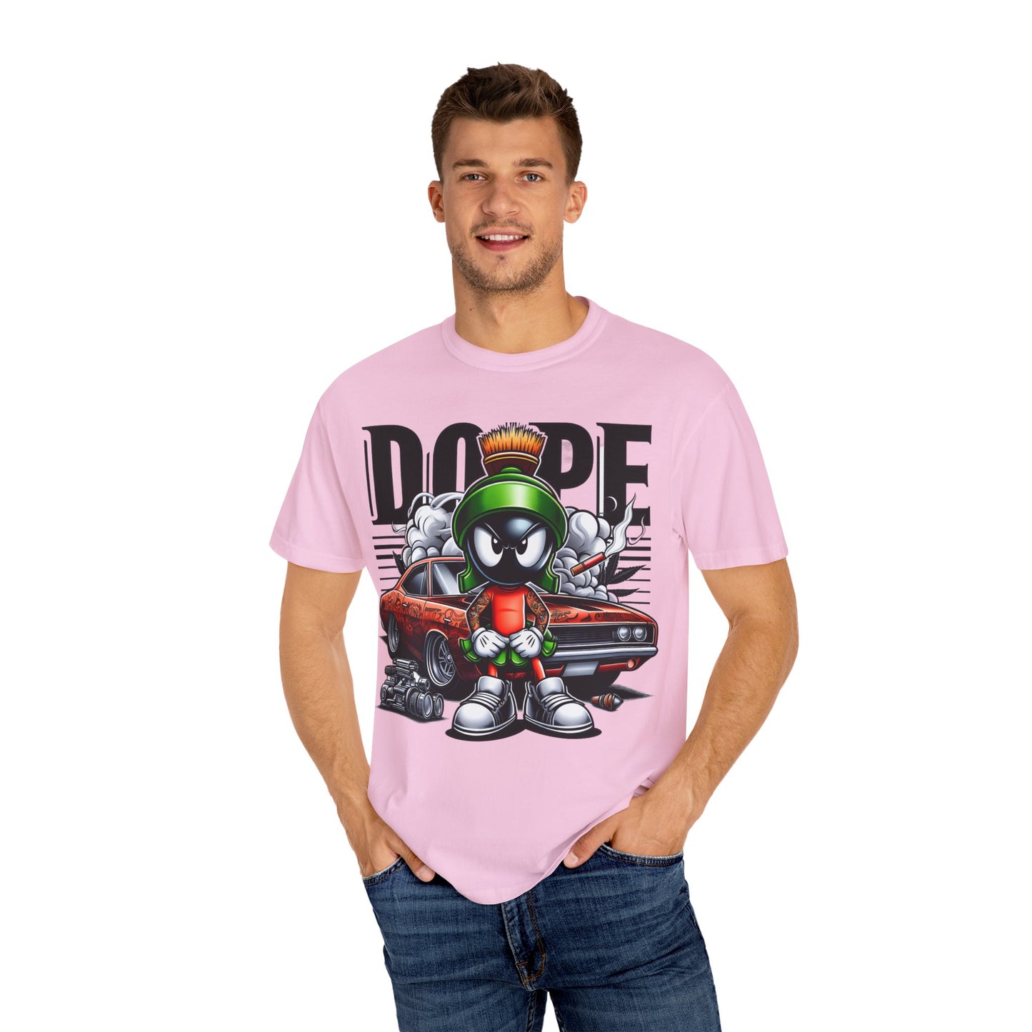 Dope Marvin the Martian Unisex T-shirt, Retro Cartoon Tee, Streetwear Top, Gift for Fans, Casual Everyday Wear, Perfect for Parties, Cannabis, 420