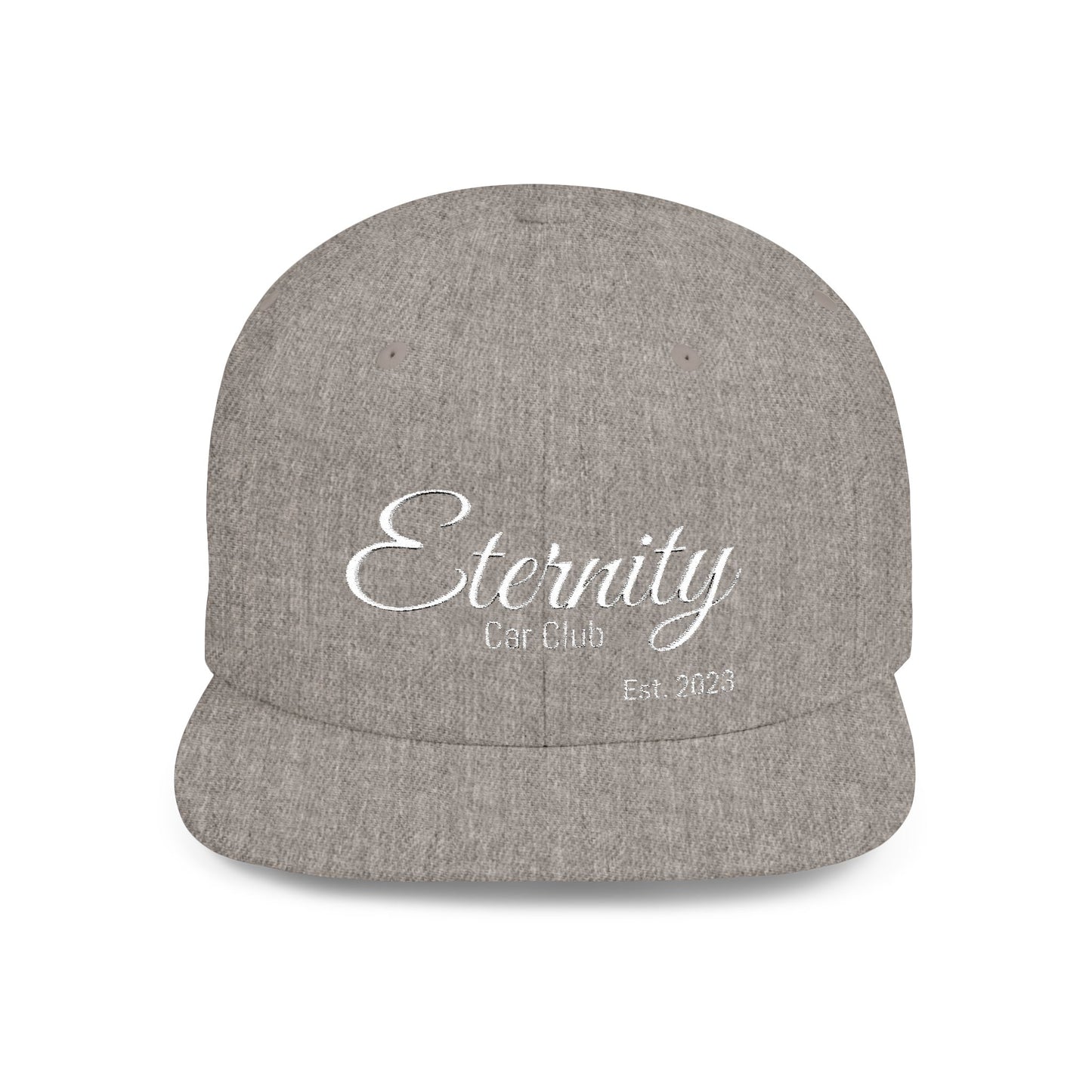 Embroidered Eternity Car Club Flat Bill Snapback Hat