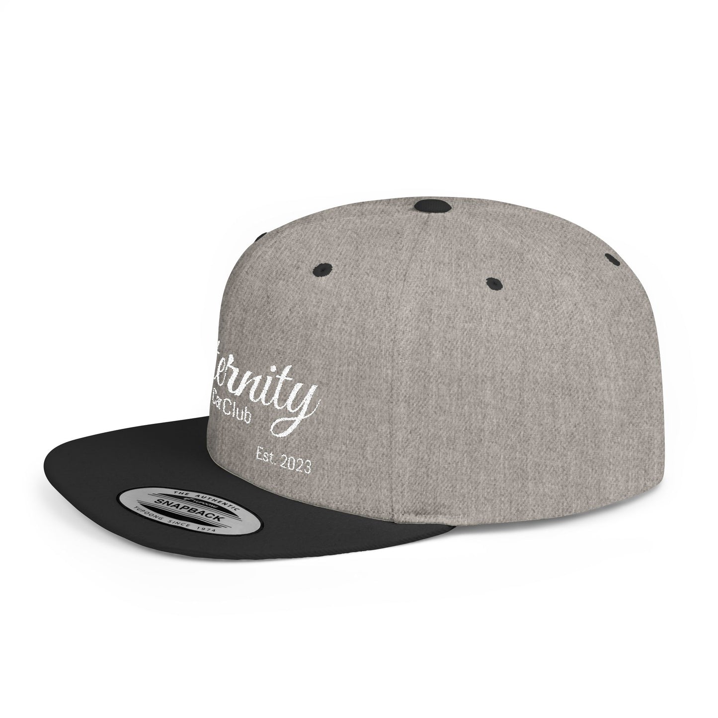 Embroidered Eternity Car Club Flat Bill Snapback Hat