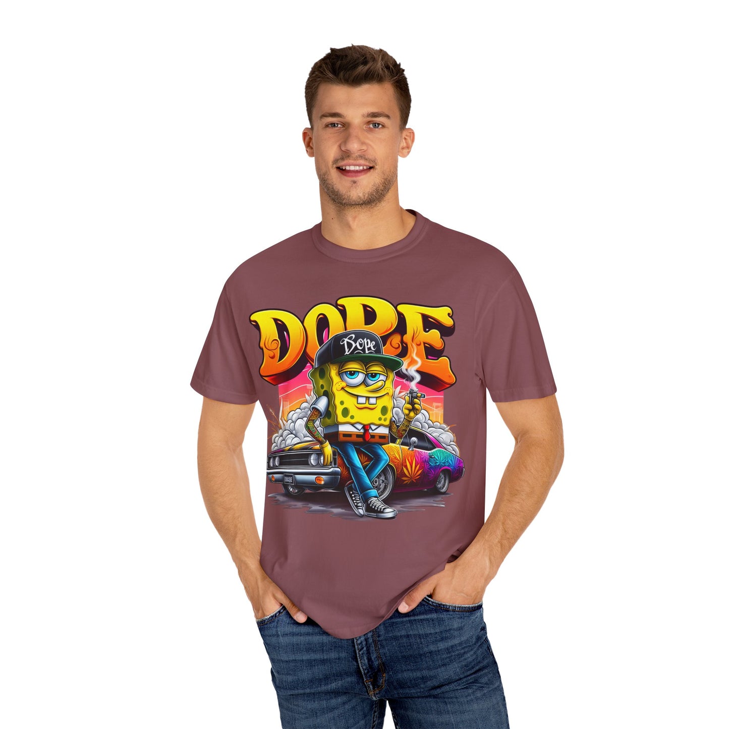 Dope SpongeBob Unisex T-shirt | Streetwear, Casual Wear, Graphic Tee, 420, Cannabis