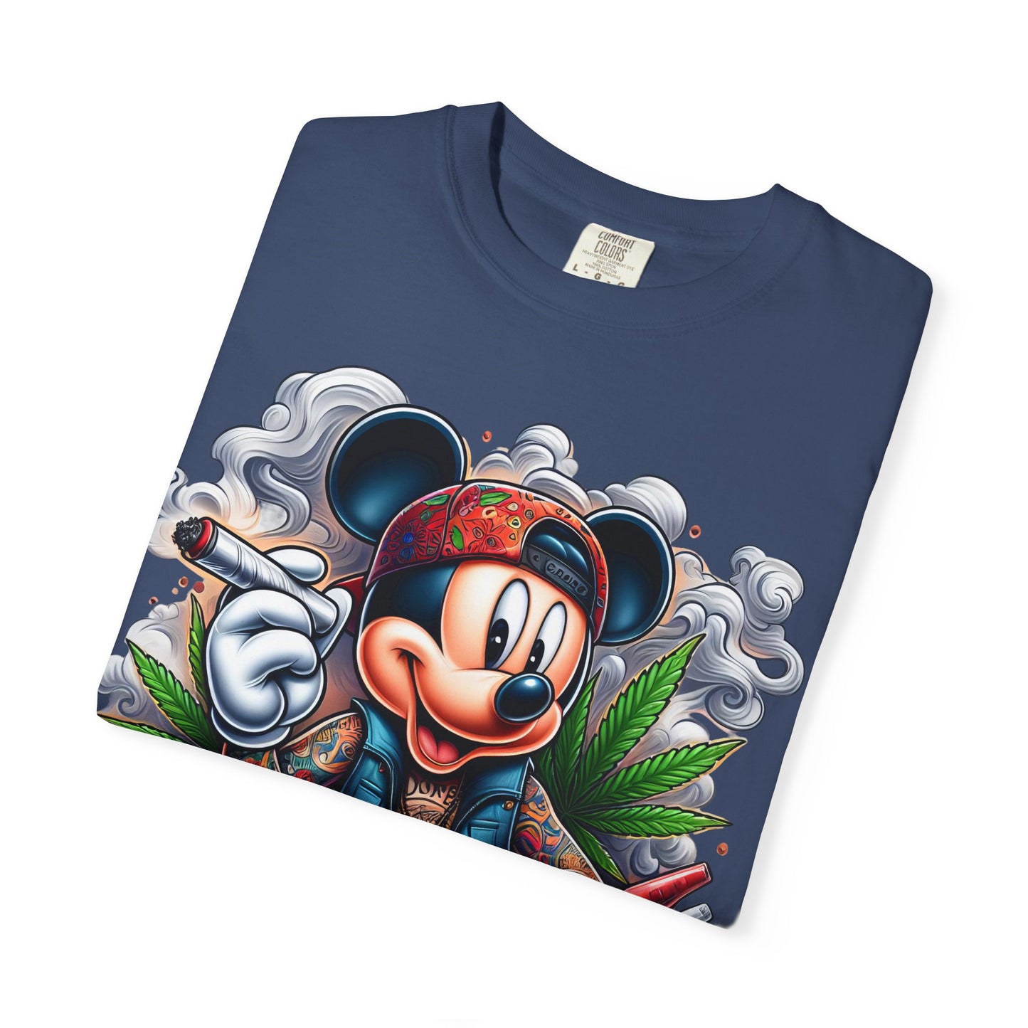 Dope Mickey Mouse Unisex Garment-Dyed T-shirt, Streetwear Tee, Gift for Disney Lovers, Funky Graphic Tee, Casual Wear, 420, Cannabis