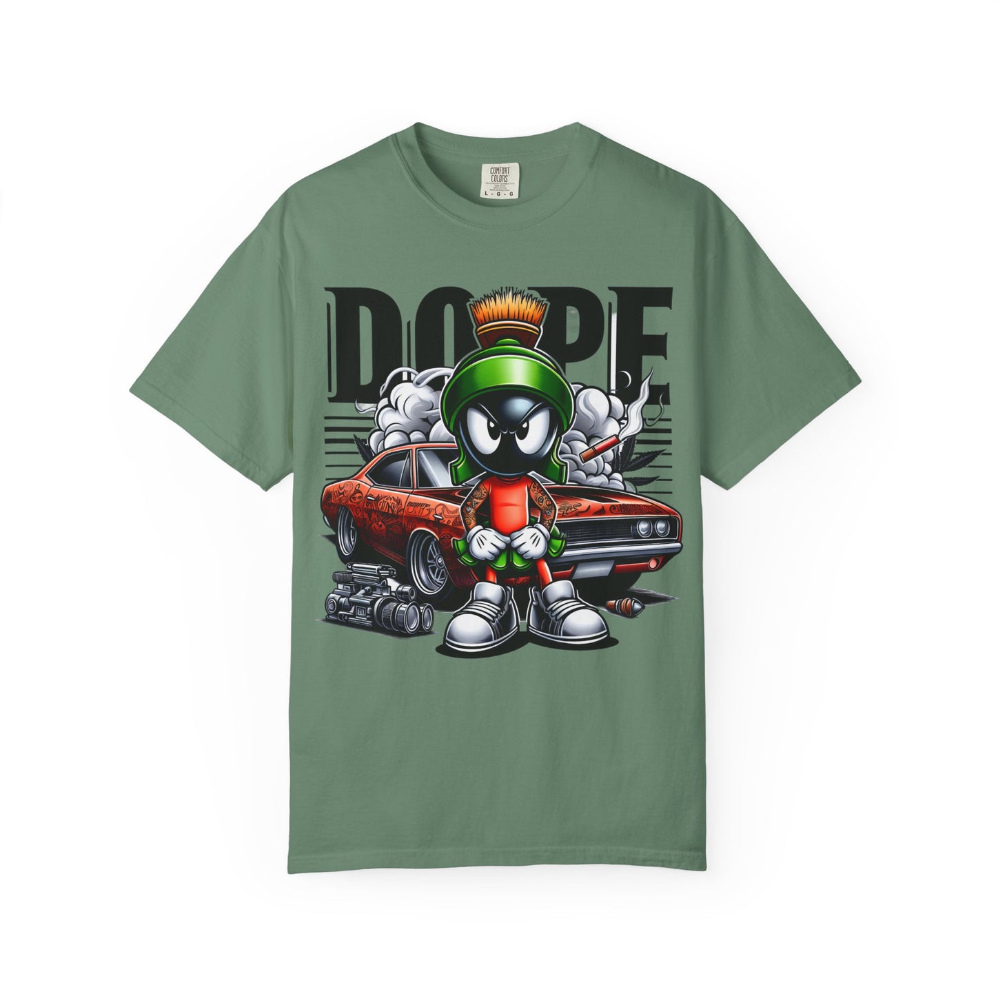 Dope Marvin the Martian Unisex T-shirt, Retro Cartoon Tee, Streetwear Top, Gift for Fans, Casual Everyday Wear, Perfect for Parties, Cannabis, 420