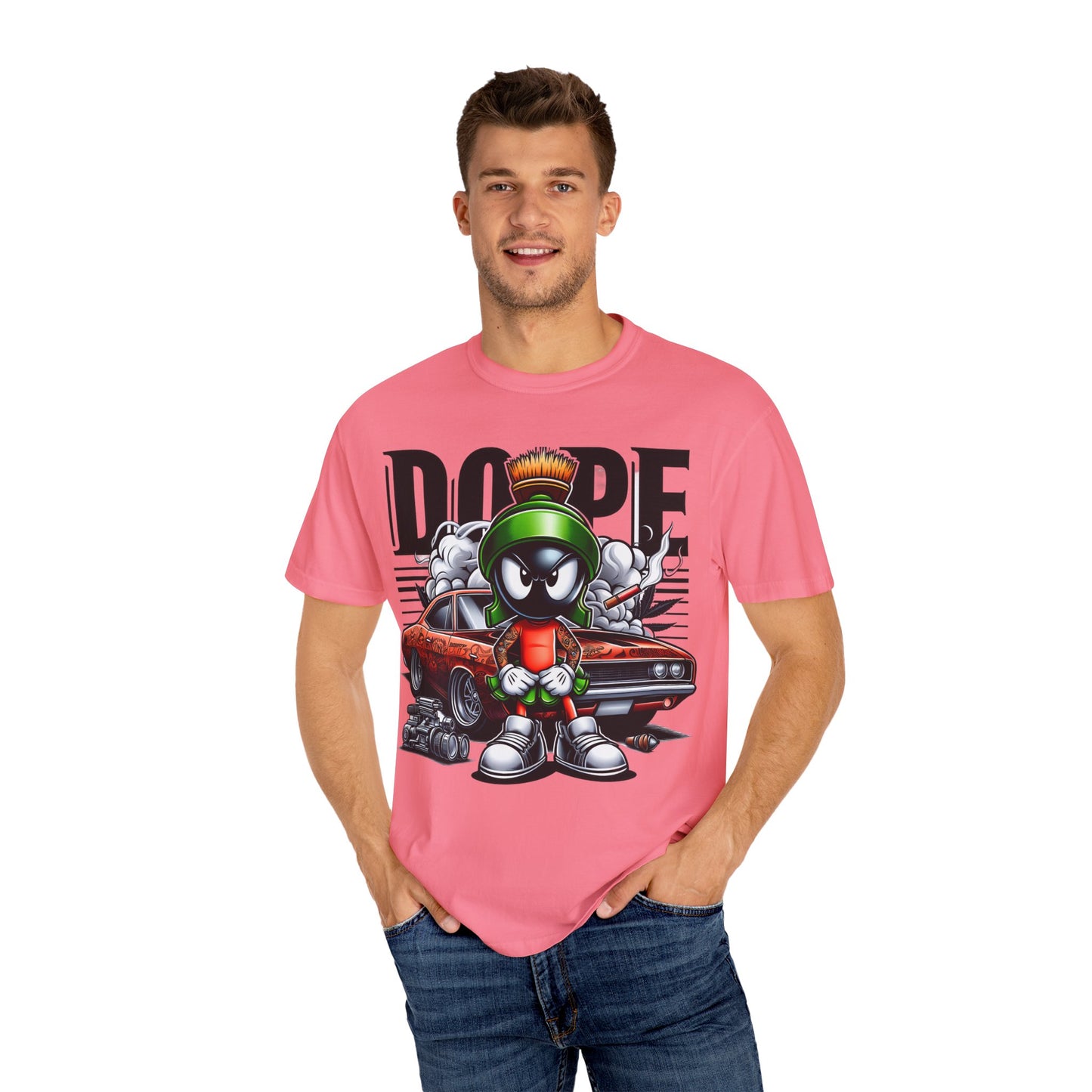 Dope Marvin the Martian Unisex T-shirt, Retro Cartoon Tee, Streetwear Top, Gift for Fans, Casual Everyday Wear, Perfect for Parties, Cannabis, 420