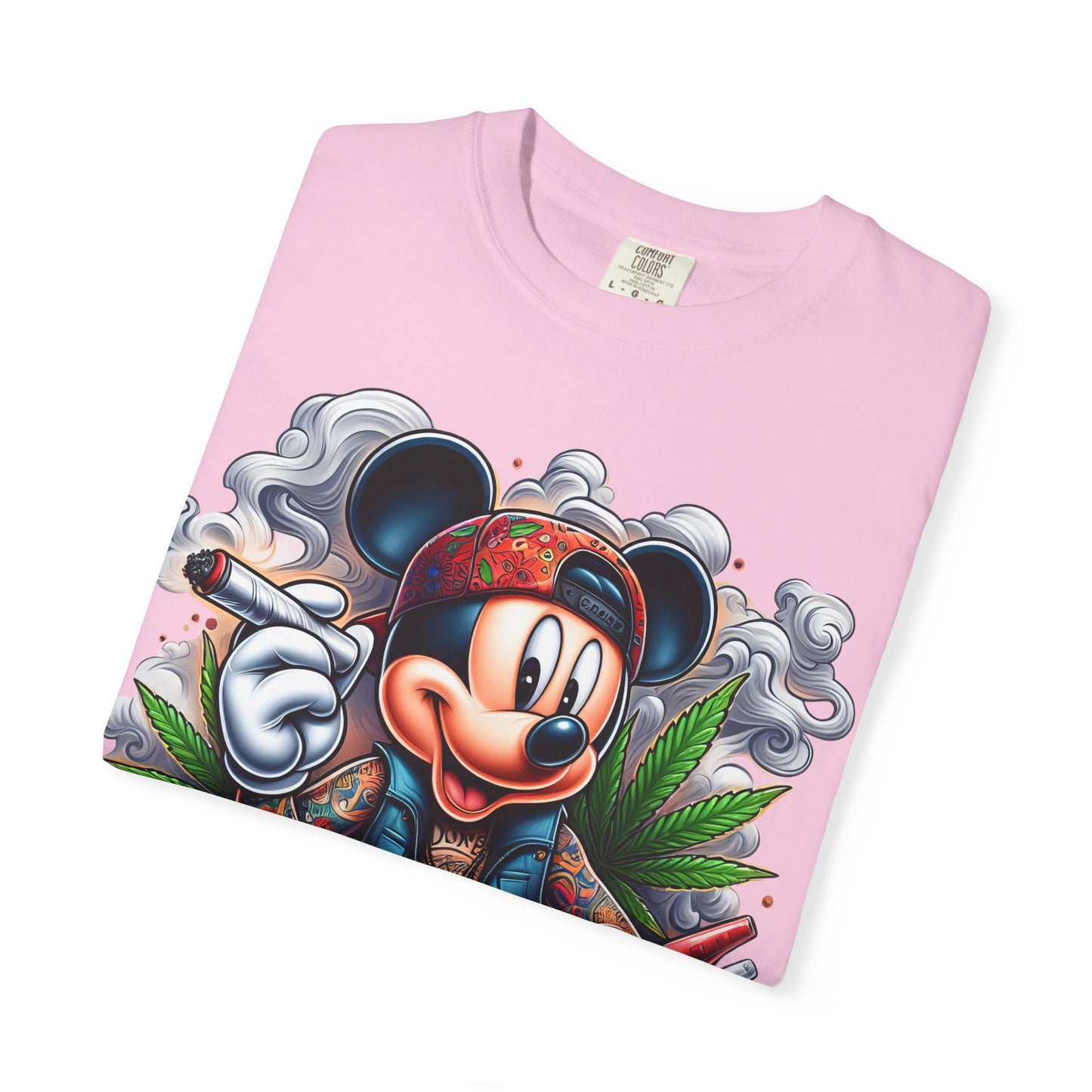 Dope Mickey Mouse Unisex Garment-Dyed T-shirt, Streetwear Tee, Gift for Disney Lovers, Funky Graphic Tee, Casual Wear, 420, Cannabis