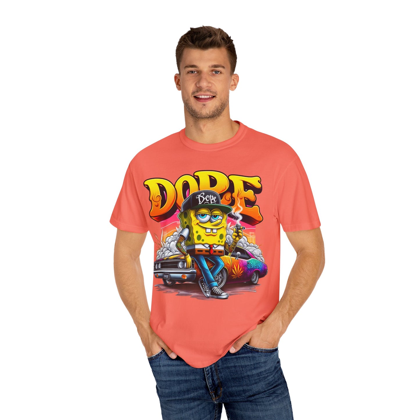 Dope SpongeBob Unisex T-shirt | Streetwear, Casual Wear, Graphic Tee, 420, Cannabis