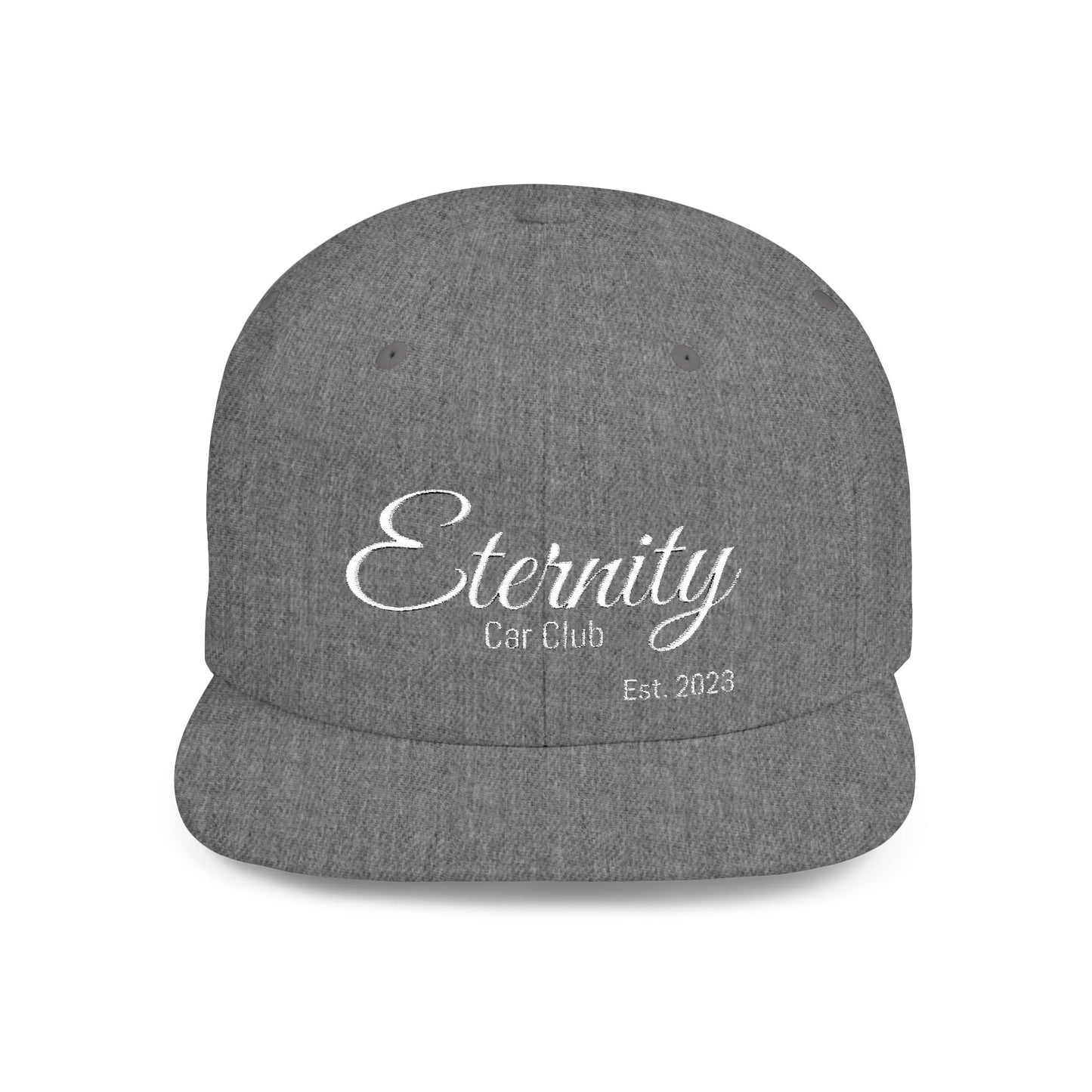 Embroidered Eternity Car Club Flat Bill Snapback Hat