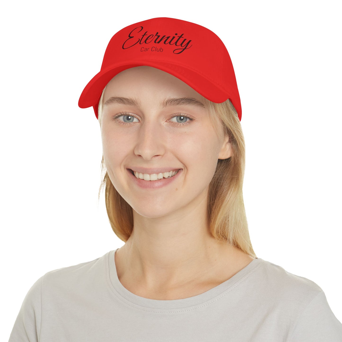 Eternity Car Club Low Profile Baseball Cap - Stylish Red Cap for Car Enthusiasts