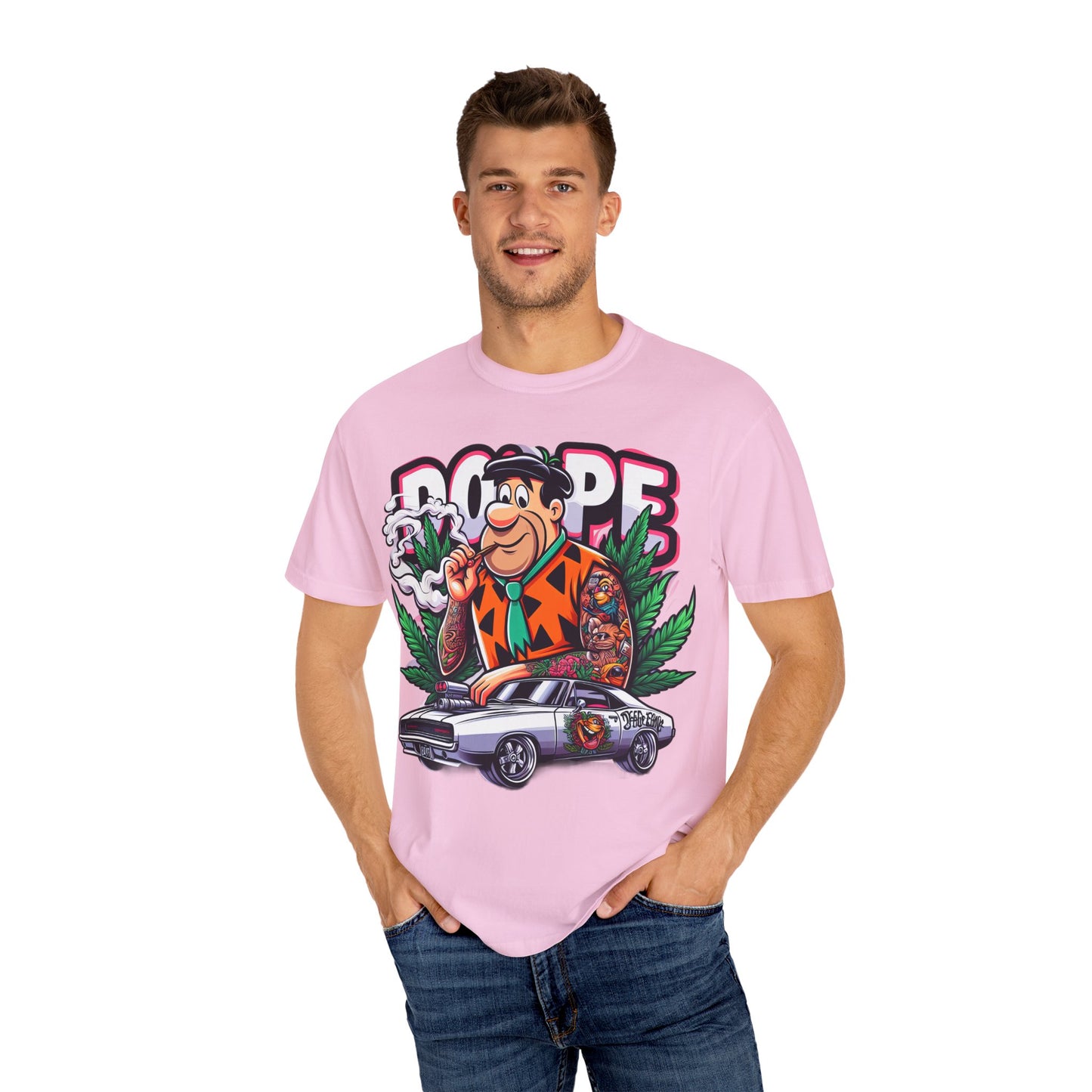 Cool Retro Cartoon T-shirt, Vintage Vibe Tee, Gift for Dads, Smoky Chill Shirt, Unisex Garment-Dyed Tee, Streetwear Style, 420, Cannabis