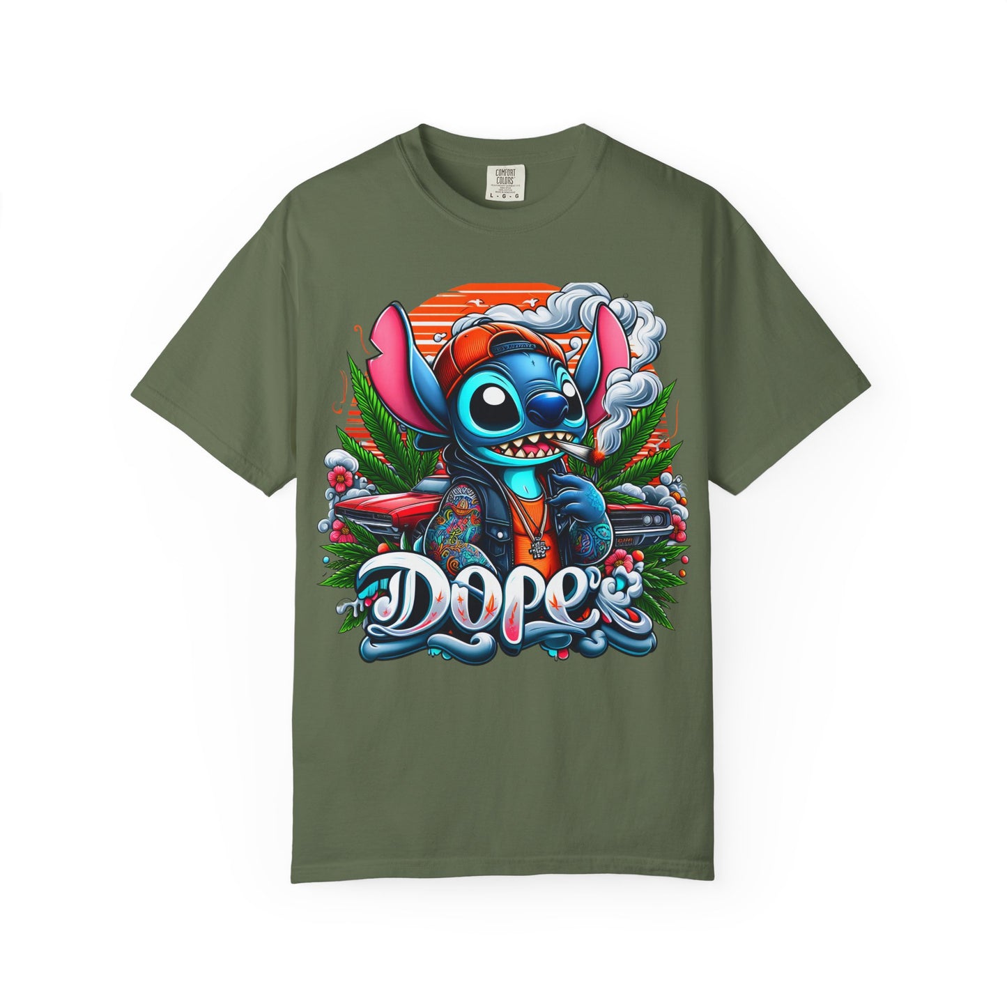 Dope Illustrated Unisex Garment-Dyed T-Shirt | Trendy Streetwear, Casual Style, Summer Fashion,