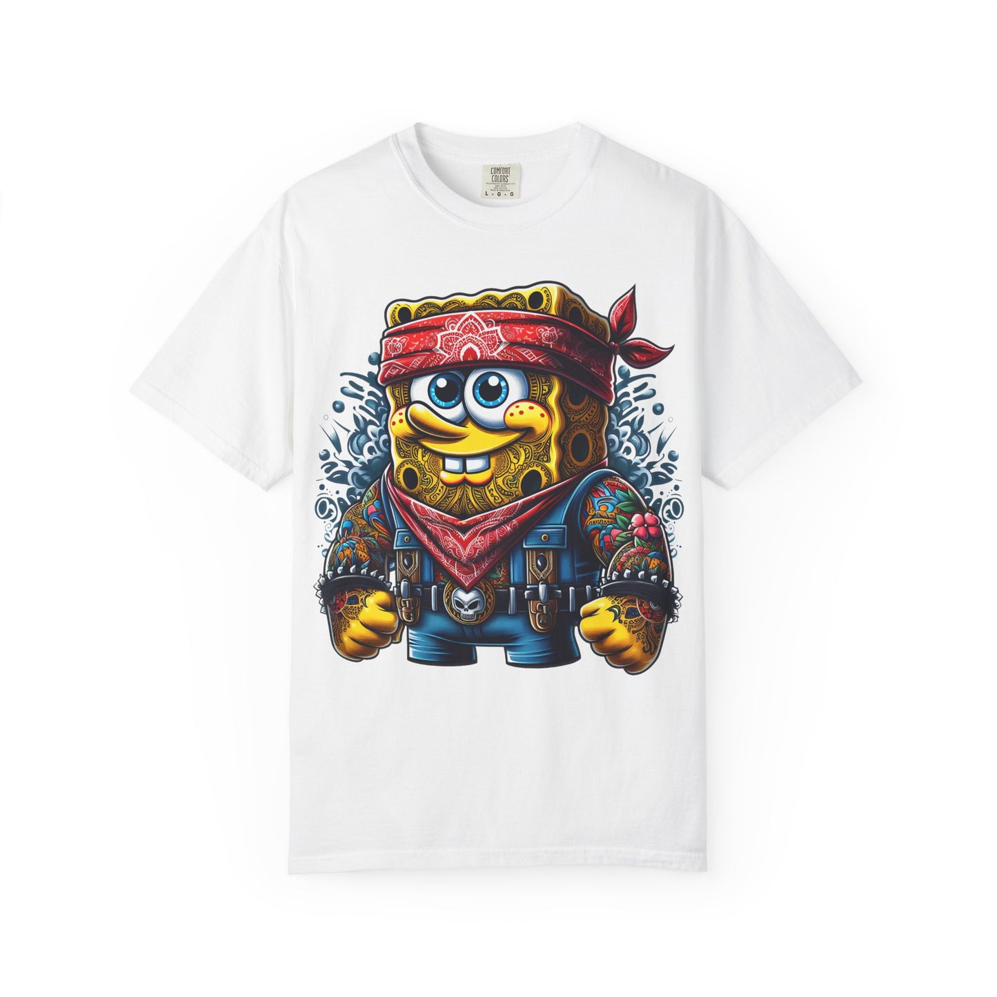 Playful Pirate SpongeBob T-Shirt, Unisex Graphic Tee, Funny Beachwear, Kids Gift, Cartoon Apparel, Summer Wear, Gift for Fans, 420, Cannabis