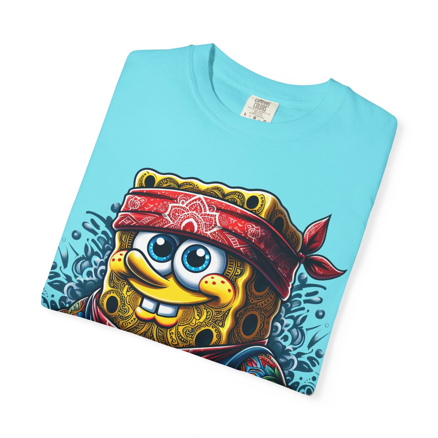 Playful Pirate SpongeBob T-Shirt, Unisex Graphic Tee, Funny Beachwear, Kids Gift, Cartoon Apparel, Summer Wear, Gift for Fans, 420, Cannabis