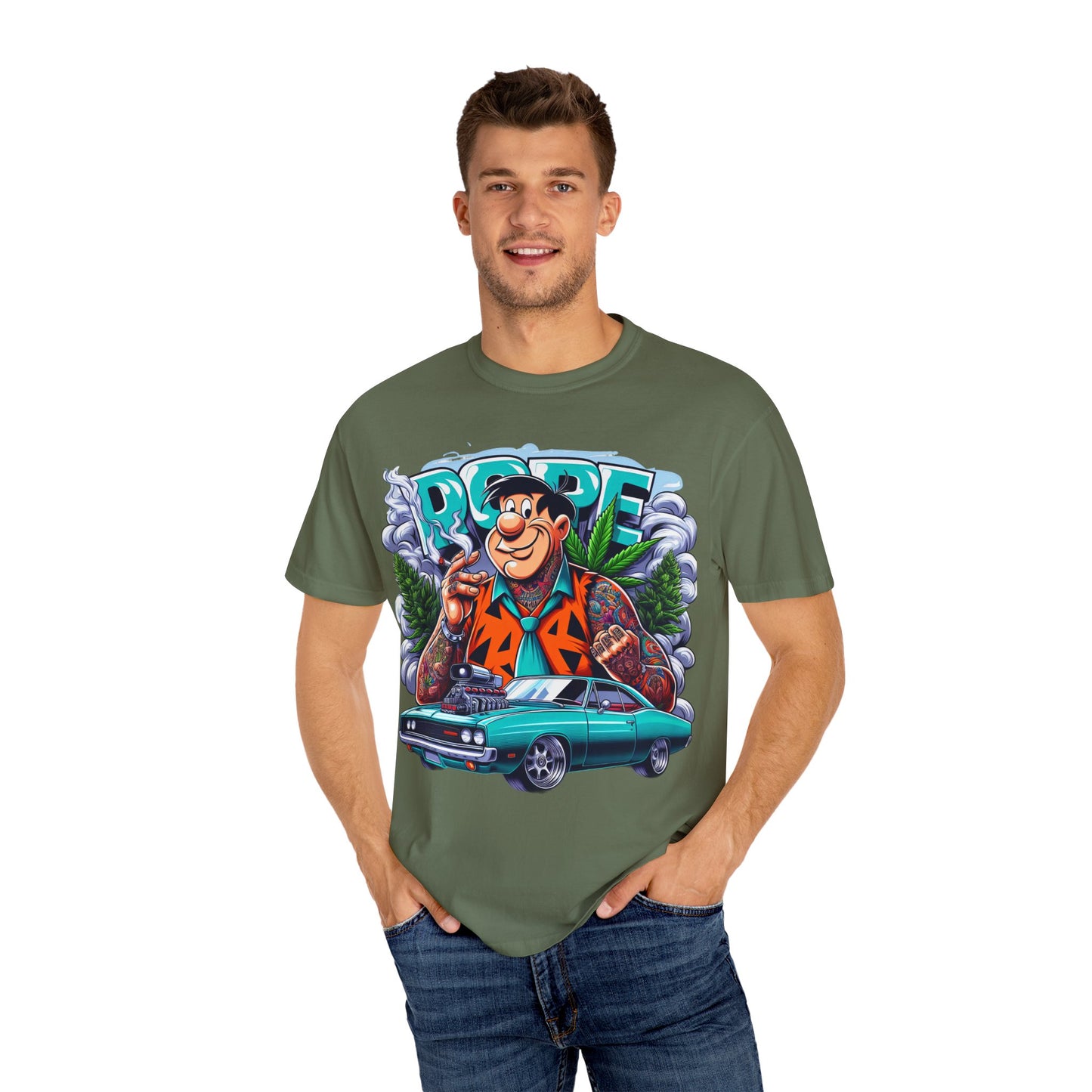 Cool Vintage Graphic Tee - Retro Car & Cartoon Design, Perfect for Summer, Gift for Car Lovers, Men's & Women's Casual Wear, 420, Cannabis