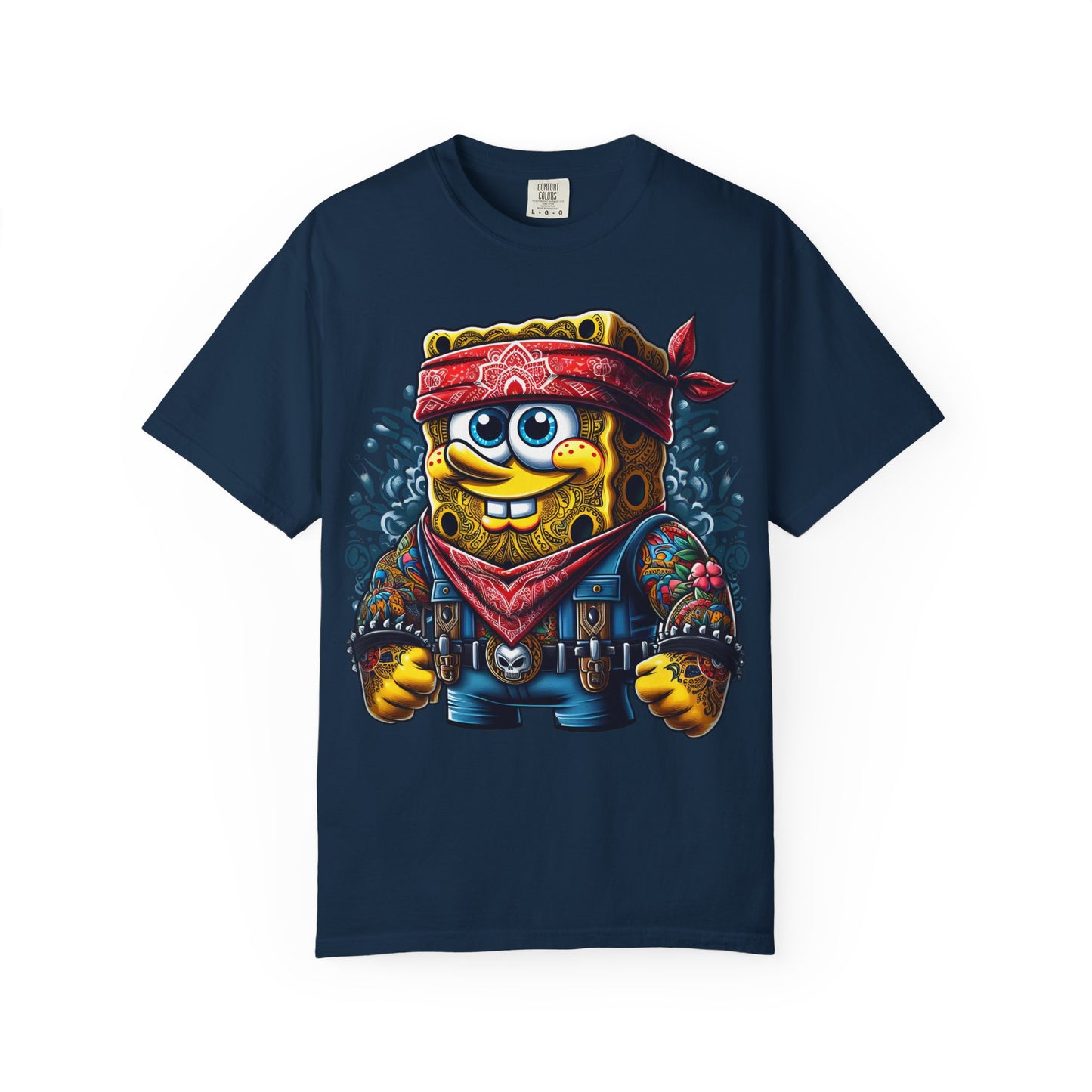 Playful Pirate SpongeBob T-Shirt, Unisex Graphic Tee, Funny Beachwear, Kids Gift, Cartoon Apparel, Summer Wear, Gift for Fans, 420, Cannabis