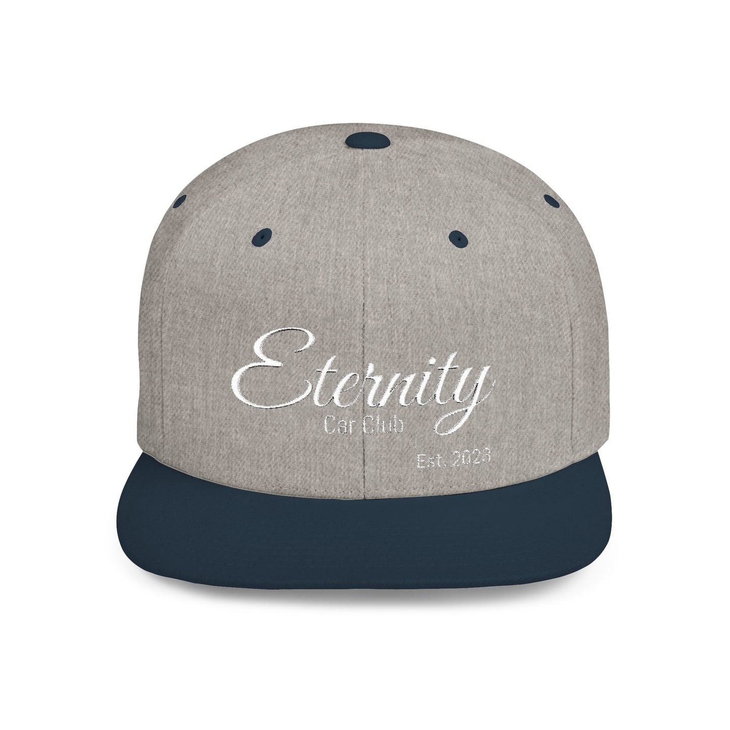 Embroidered Eternity Car Club Flat Bill Snapback Hat