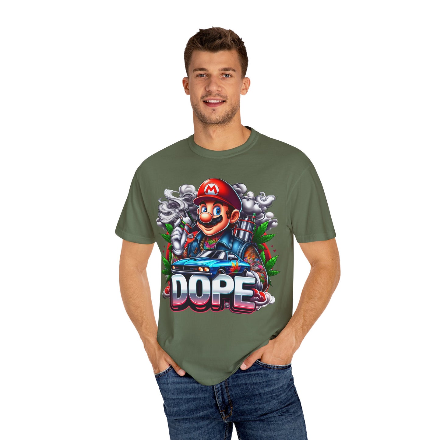 Dope Graphic Tee | Unisex Garment-Dyed T-shirt, Retro Gamer Shirt, Cute Gift for Gamers, Streetwear, Hip Hop Fashion, 420, Cannabis
