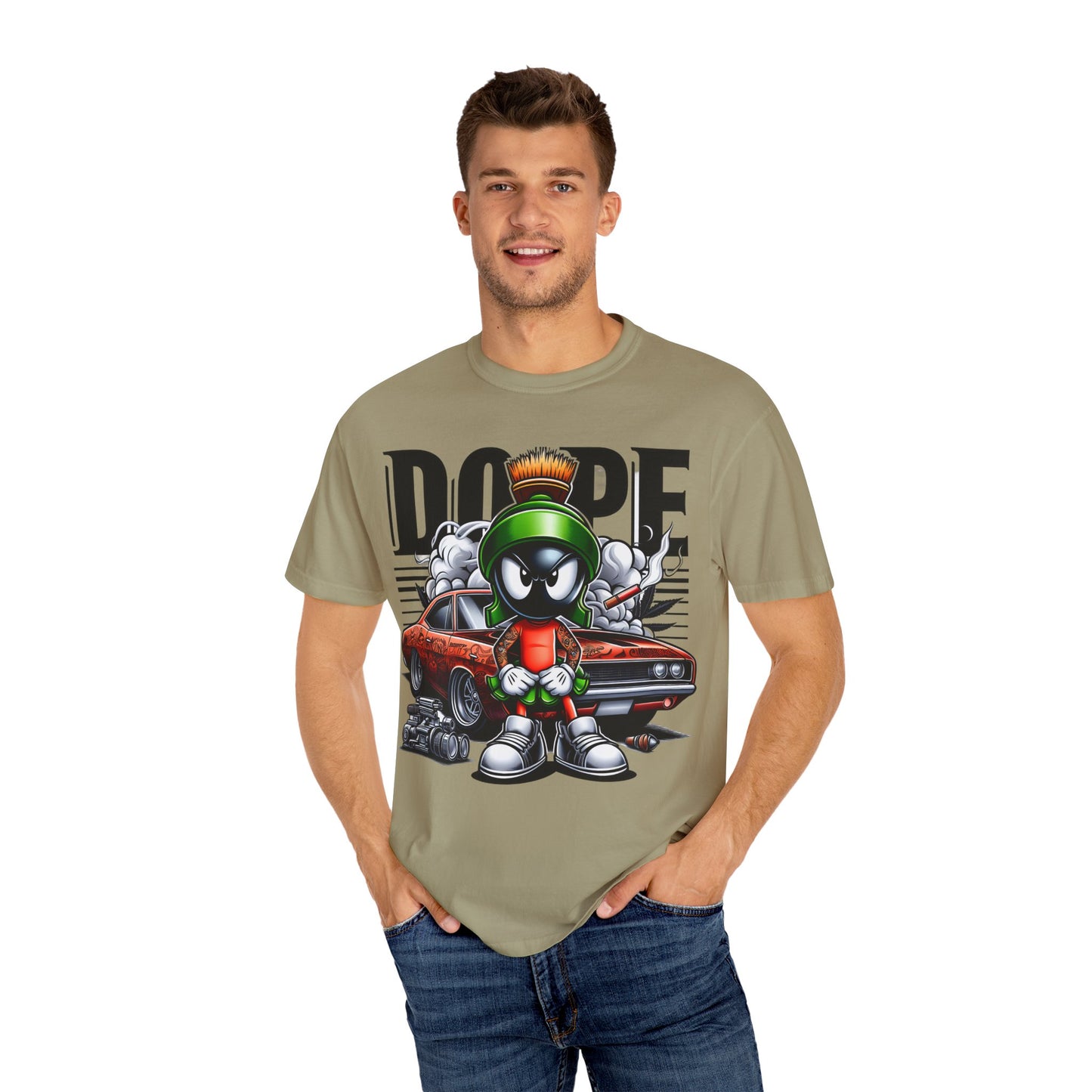 Dope Marvin the Martian Unisex T-shirt, Retro Cartoon Tee, Streetwear Top, Gift for Fans, Casual Everyday Wear, Perfect for Parties, Cannabis, 420