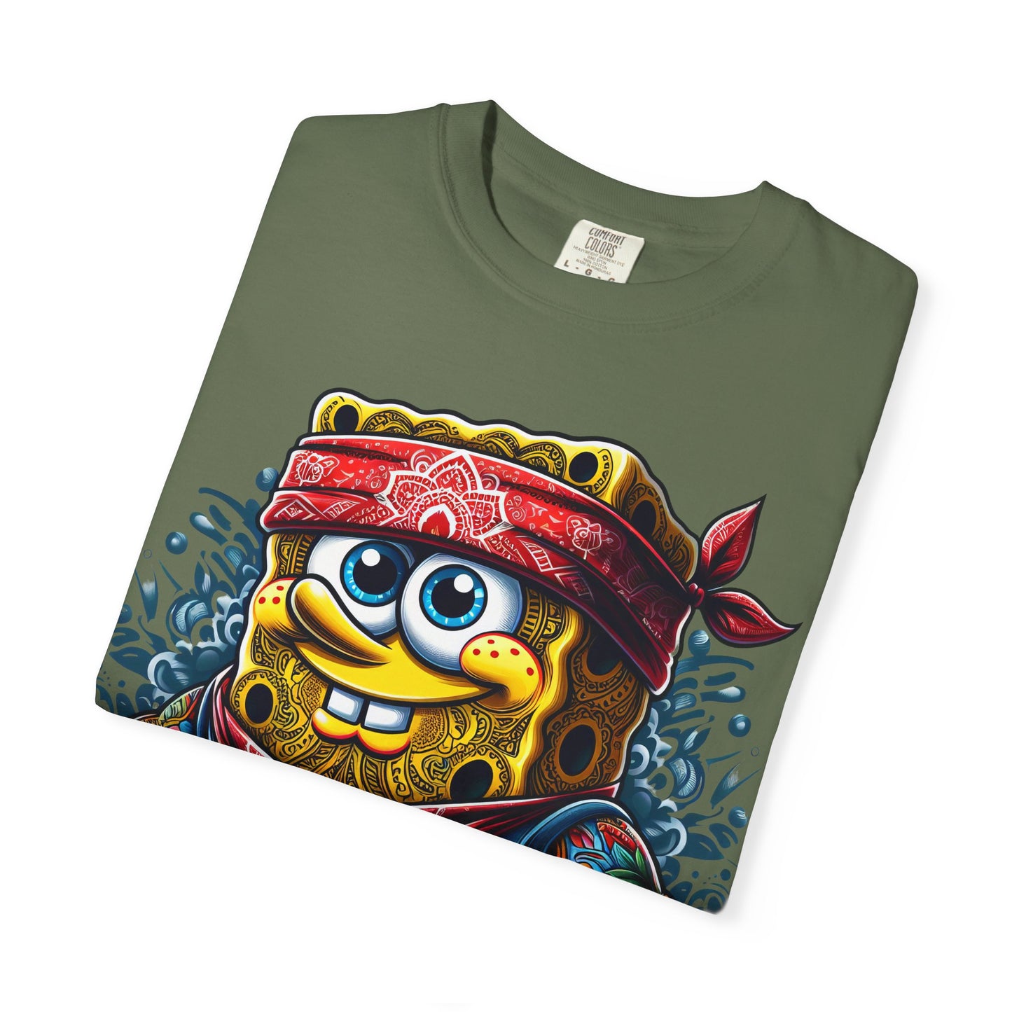 Playful Pirate SpongeBob T-Shirt, Unisex Graphic Tee, Funny Beachwear, Kids Gift, Cartoon Apparel, Summer Wear, Gift for Fans, 420, Cannabis