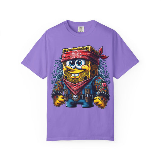 Playful Pirate SpongeBob T-Shirt, Unisex Graphic Tee, Funny Beachwear, Kids Gift, Cartoon Apparel, Summer Wear, Gift for Fans, 420, Cannabis