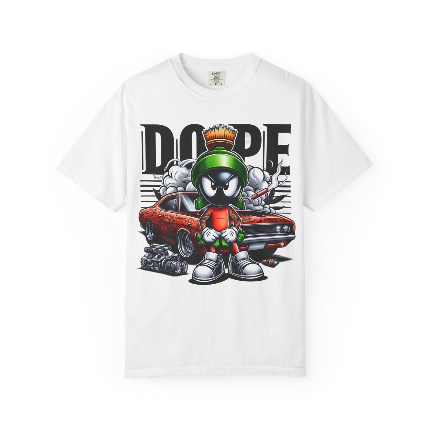 Dope Marvin the Martian Unisex T-shirt, Retro Cartoon Tee, Streetwear Top, Gift for Fans, Casual Everyday Wear, Perfect for Parties, Cannabis, 420