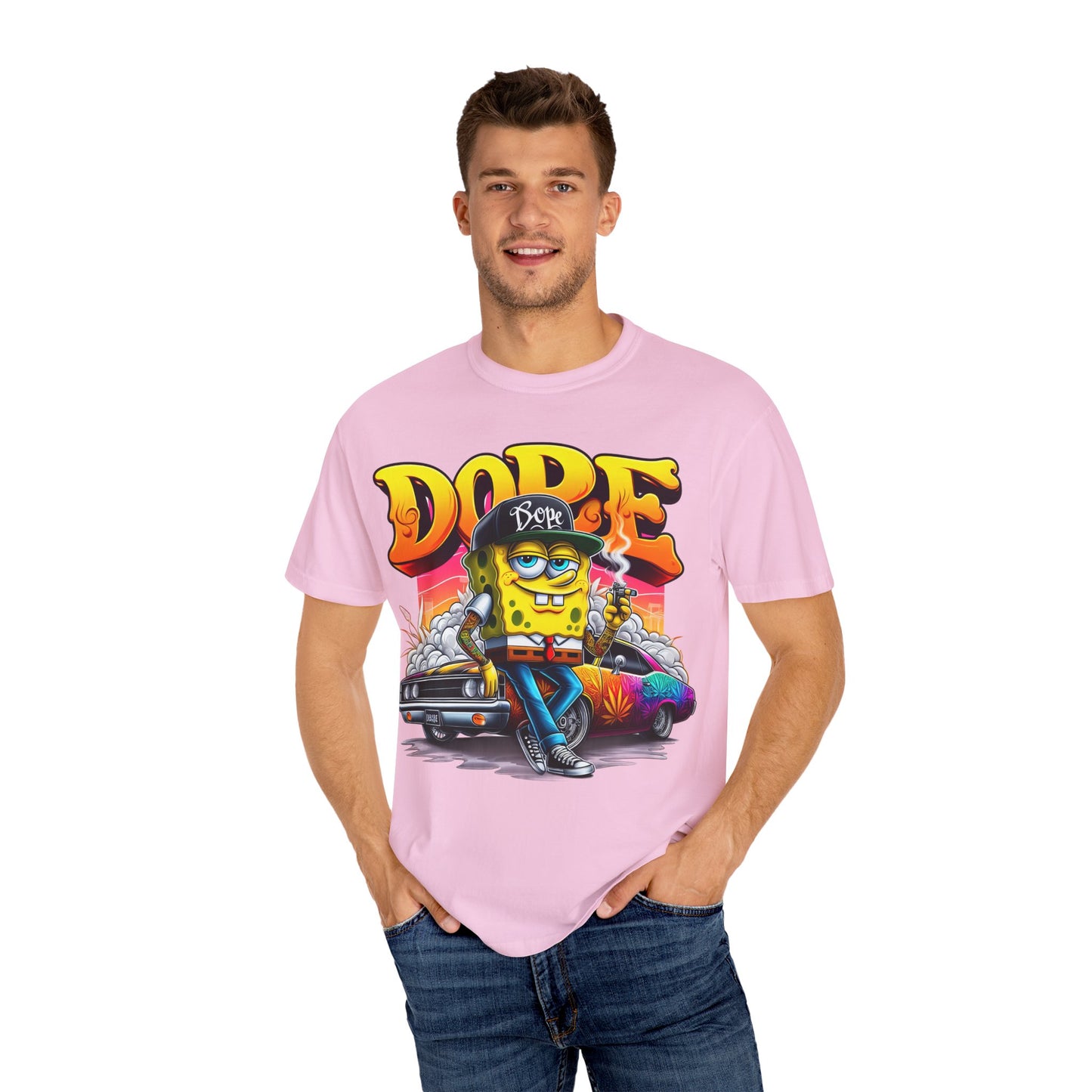 Dope SpongeBob Unisex T-shirt | Streetwear, Casual Wear, Graphic Tee, 420, Cannabis
