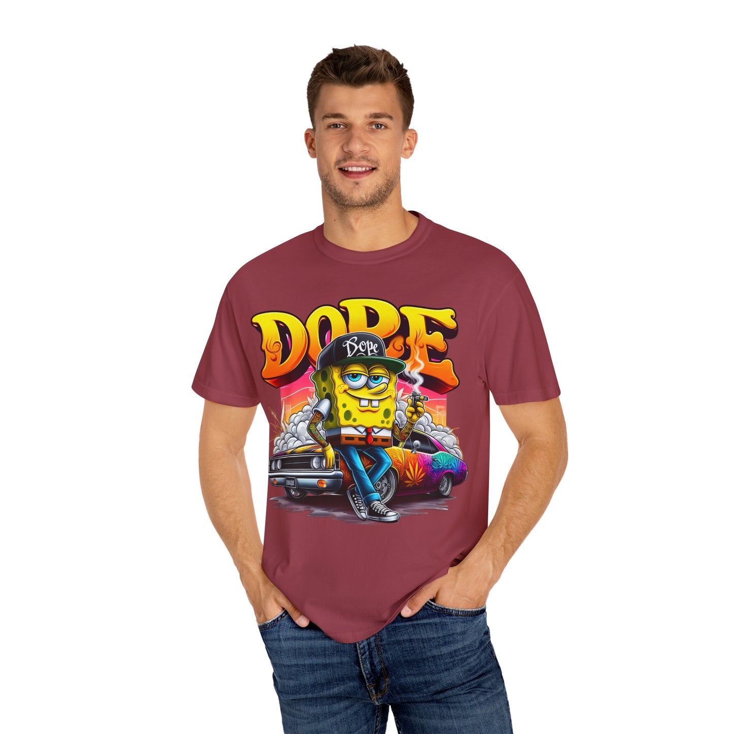 Dope SpongeBob Unisex T-shirt | Streetwear, Casual Wear, Graphic Tee, 420, Cannabis