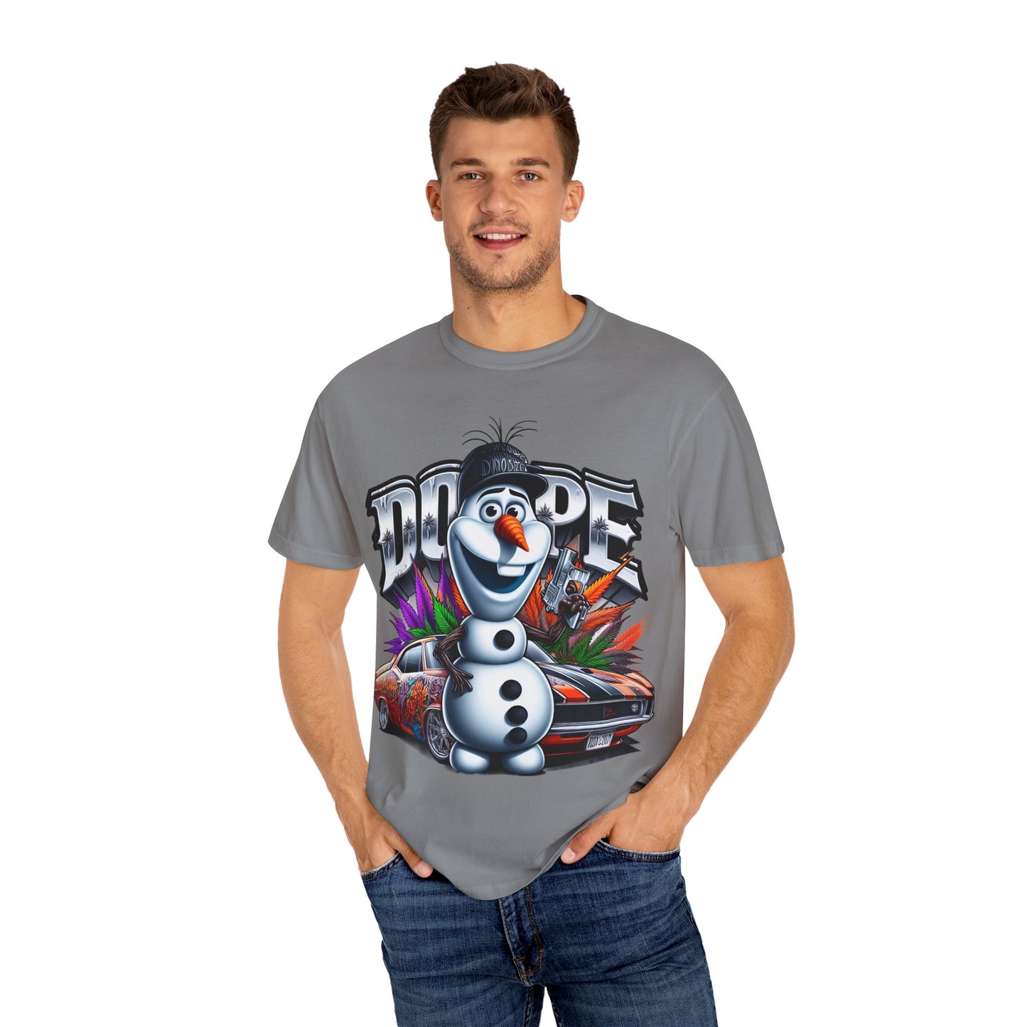 Dope Character Graphic Tee, Unisex T-Shirt for Casual Wear, Perfect Gift for Car Lovers, Cartoon Fan Apparel, Unique Statement Piece, 420, Cannabis