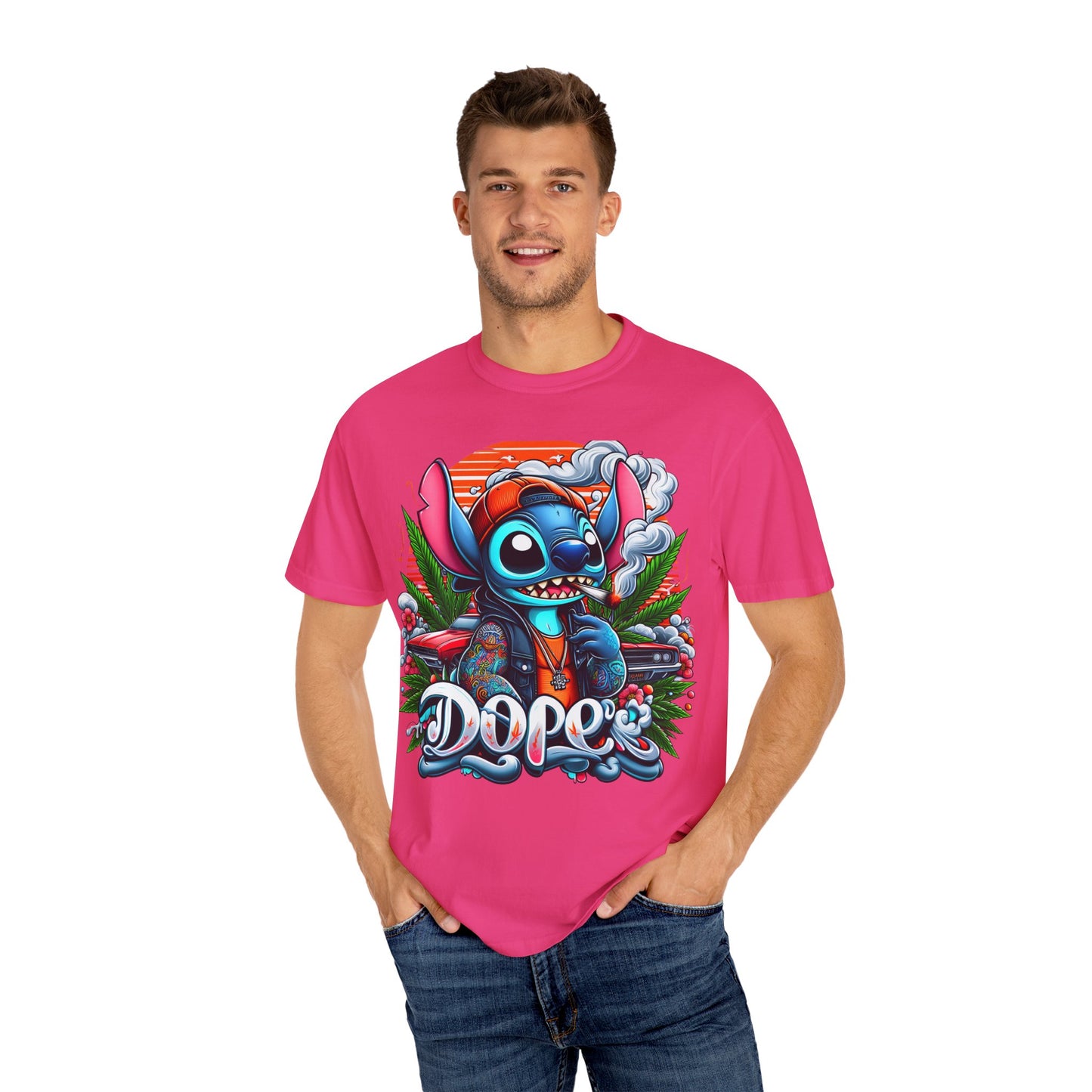 Dope Illustrated Unisex Garment-Dyed T-Shirt | Trendy Streetwear, Casual Style, Summer Fashion,
