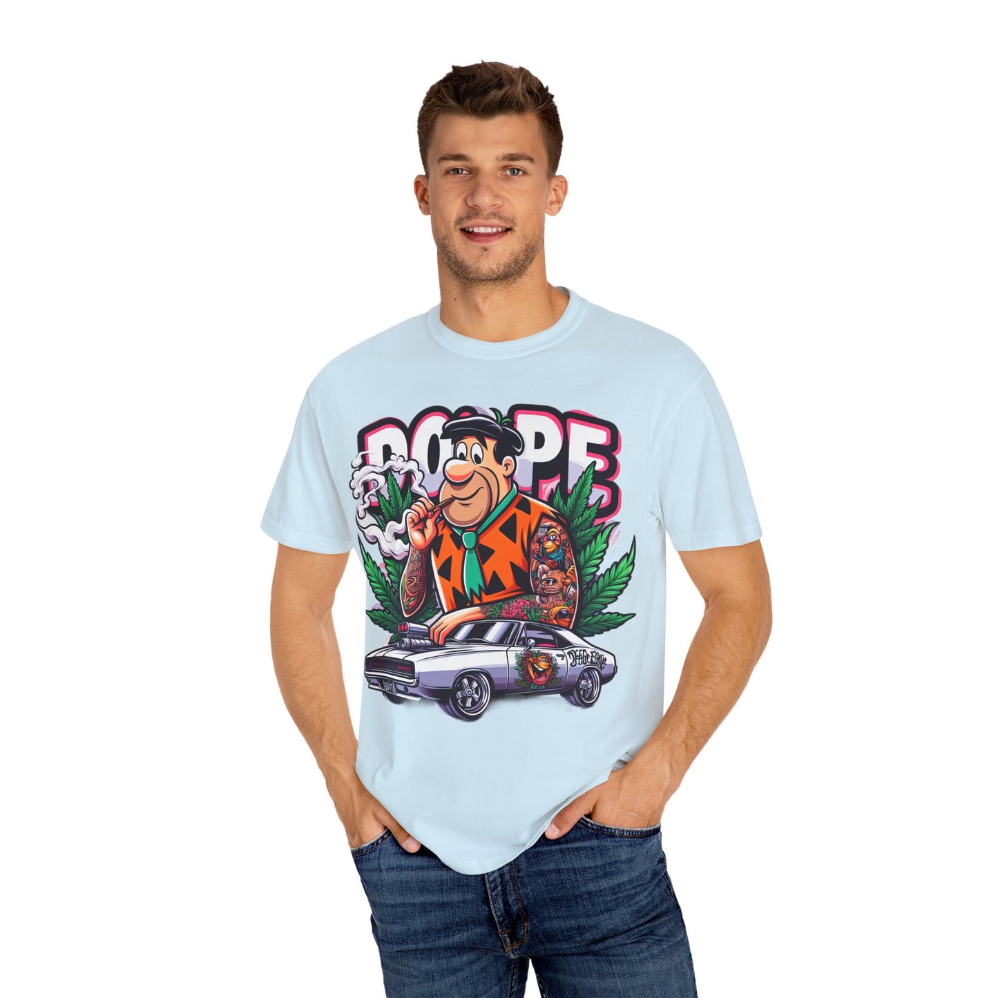Cool Retro Cartoon T-shirt, Vintage Vibe Tee, Gift for Dads, Smoky Chill Shirt, Unisex Garment-Dyed Tee, Streetwear Style, 420, Cannabis