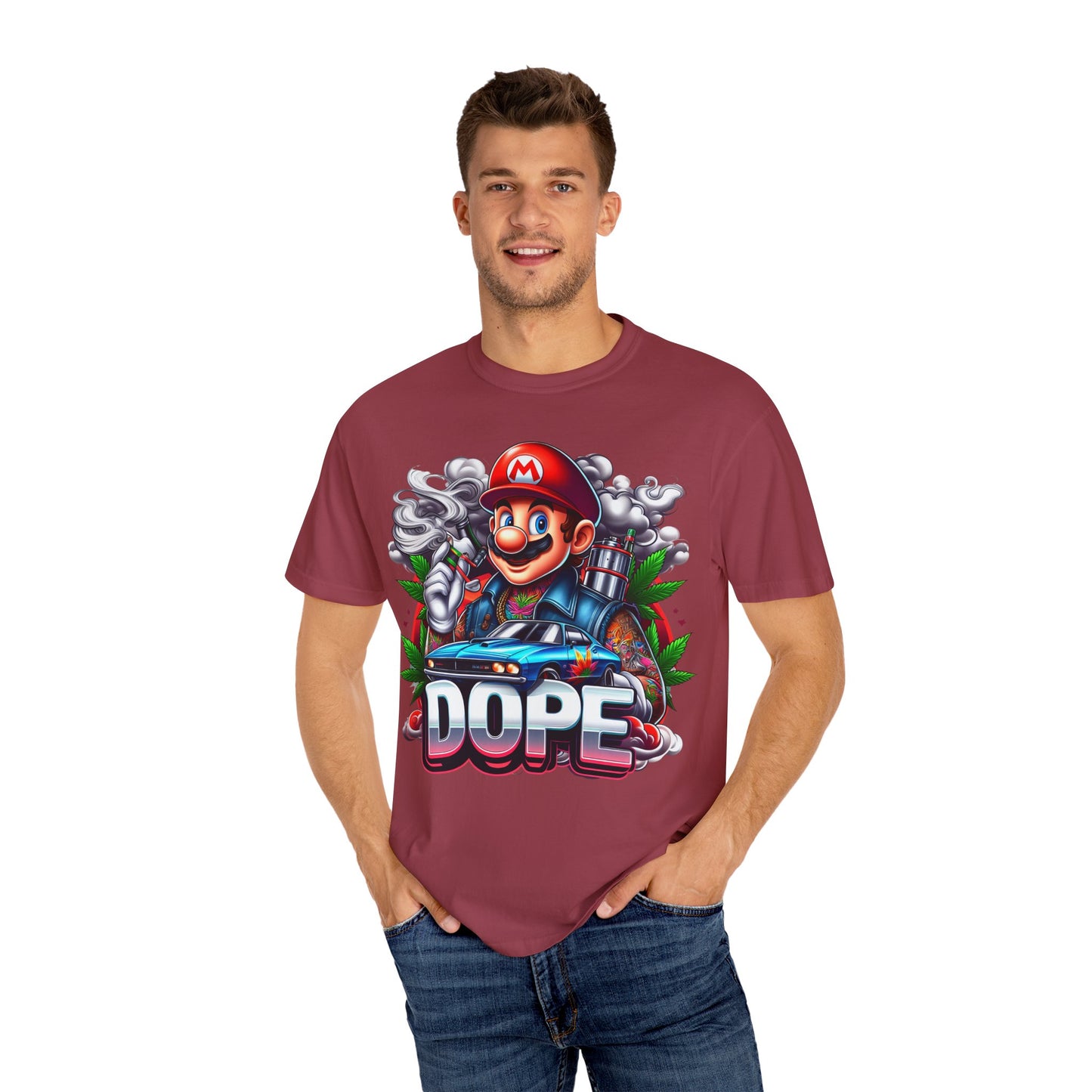 Dope Graphic Tee | Unisex Garment-Dyed T-shirt, Retro Gamer Shirt, Cute Gift for Gamers, Streetwear, Hip Hop Fashion, 420, Cannabis
